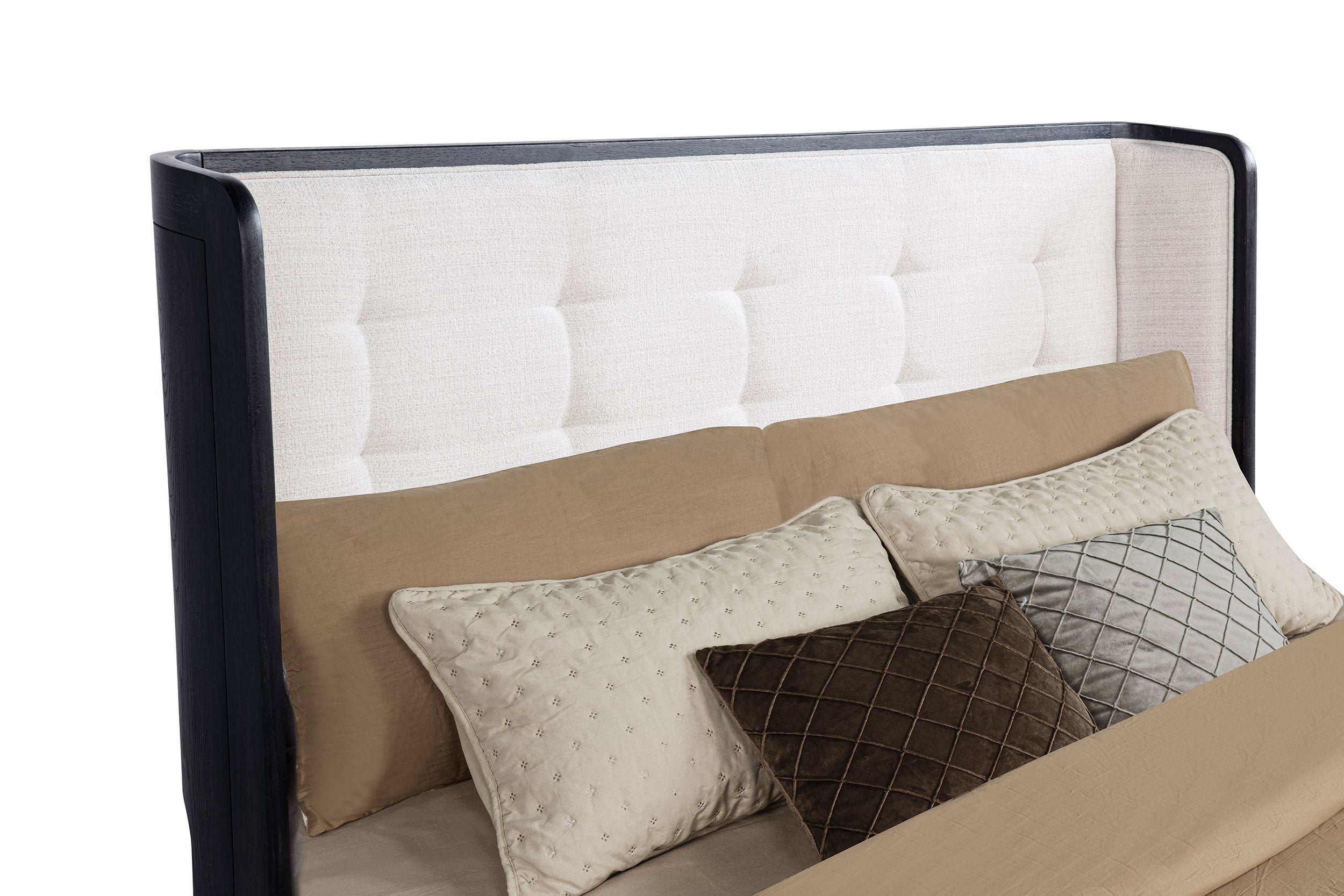 Leandro 55-inch  Wingback Bed Burnished Black