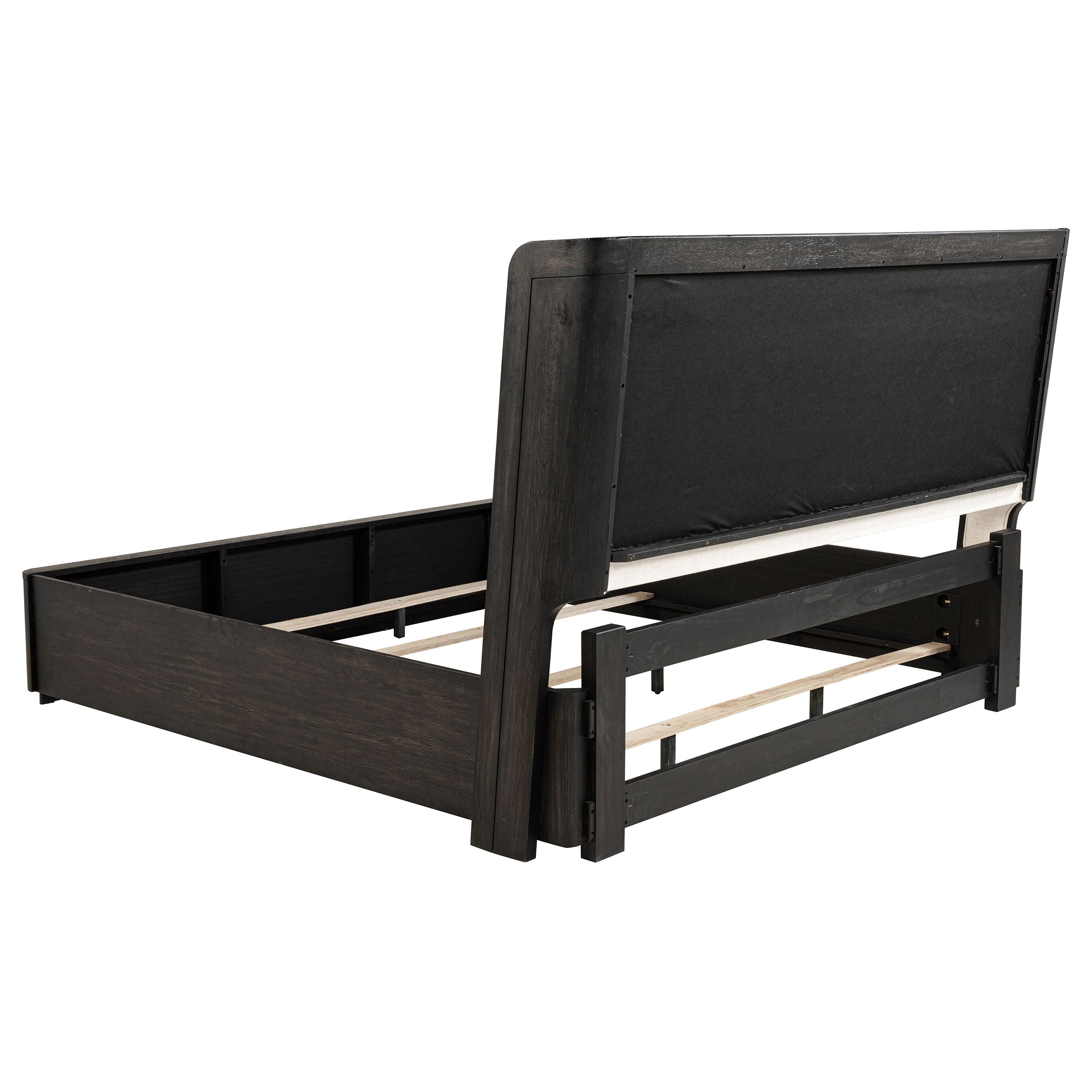Leandro 55-inch  Wingback Bed Burnished Black