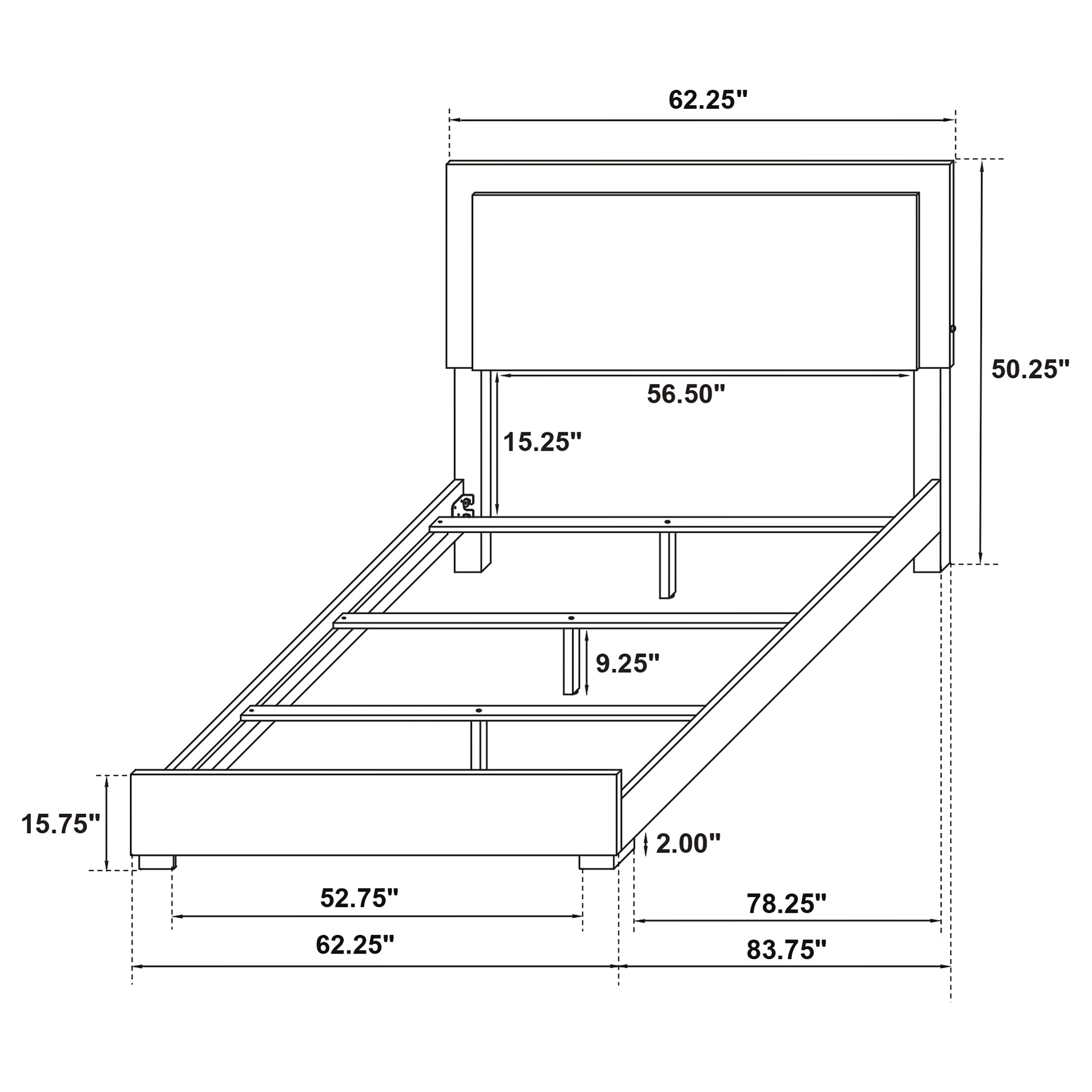 Marceline Wood  LED Panel Bed Black