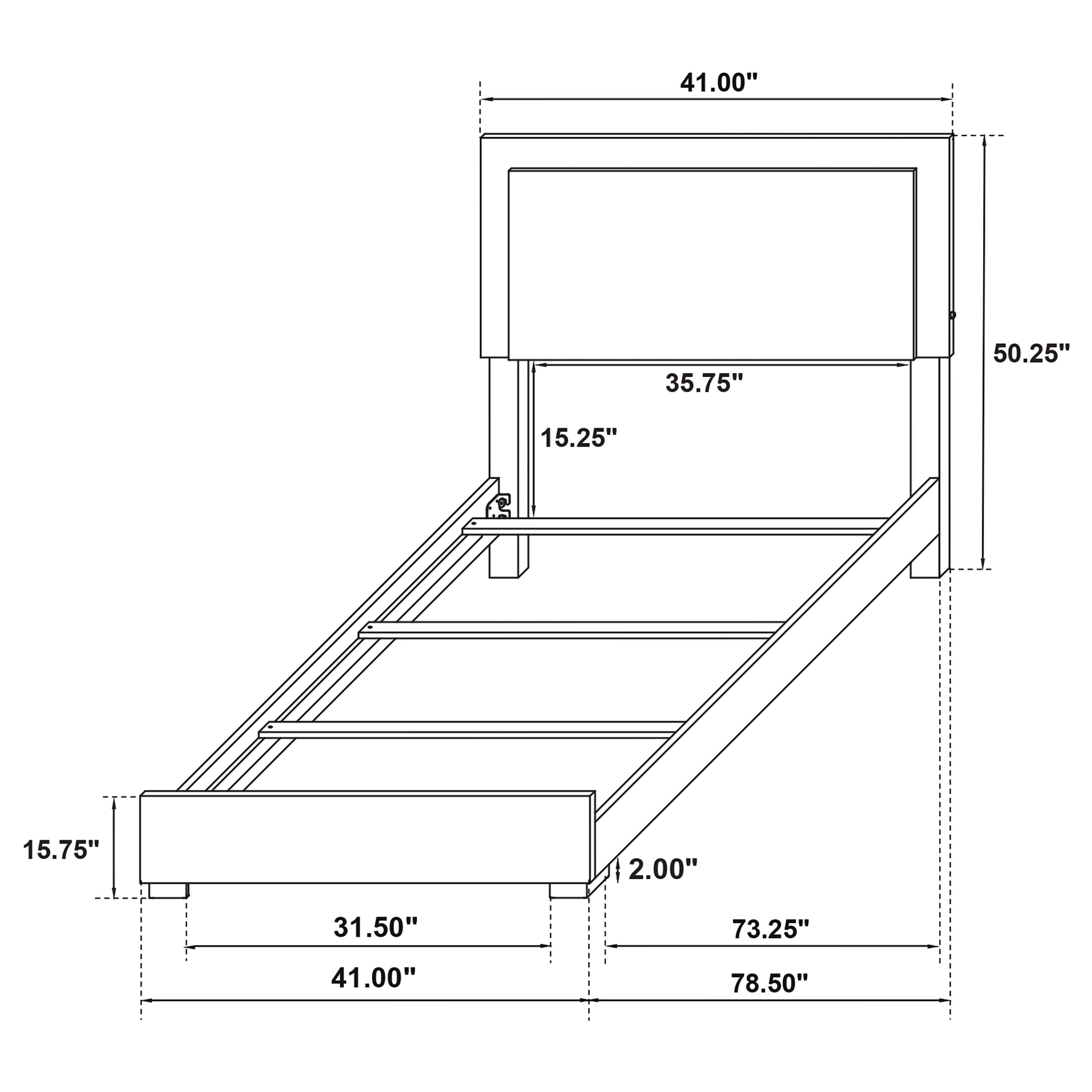 Marceline Wood  LED Panel Bed Black