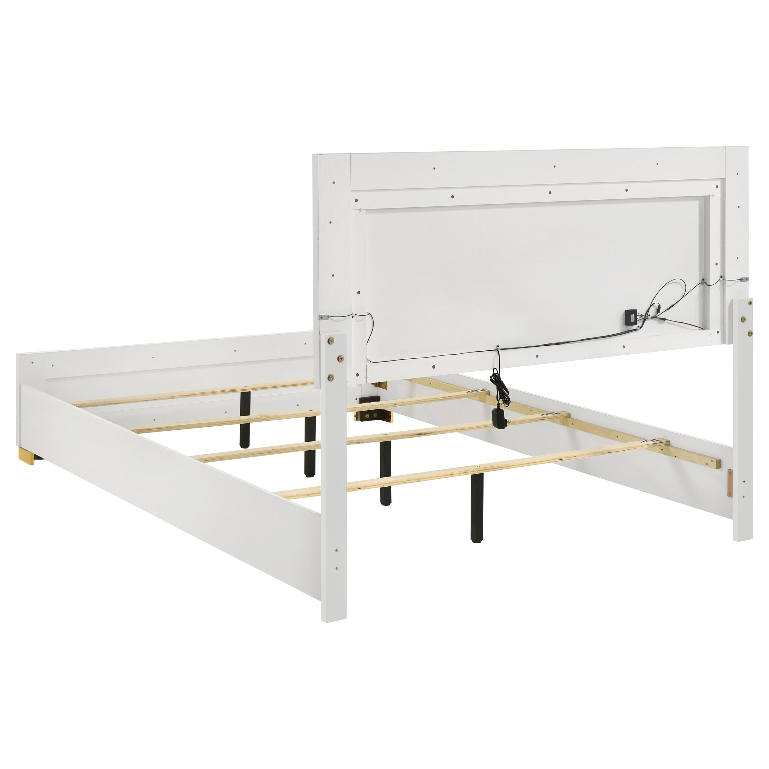 Marceline Wood  LED Panel Bed Black