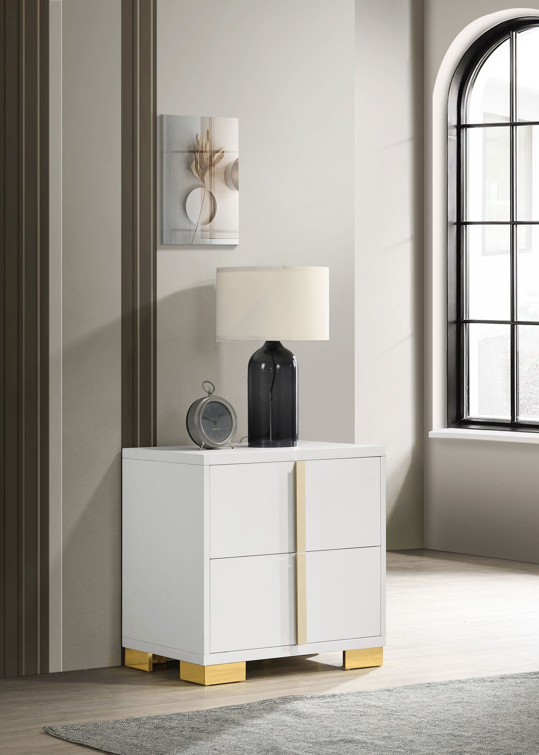 Marceline 2-drawer Nightstand Black