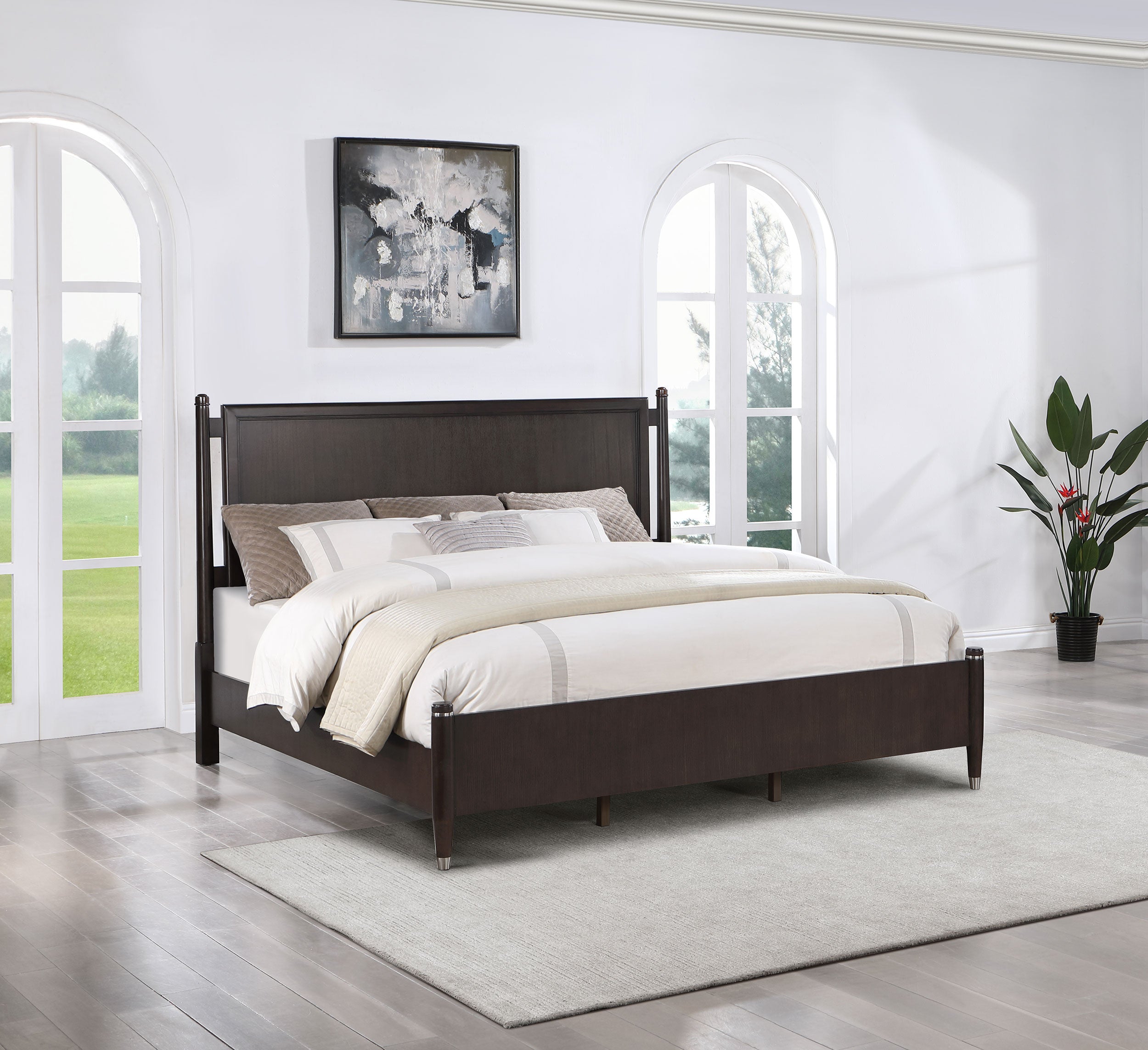 Emberlyn Wood  Poster Bed Brown