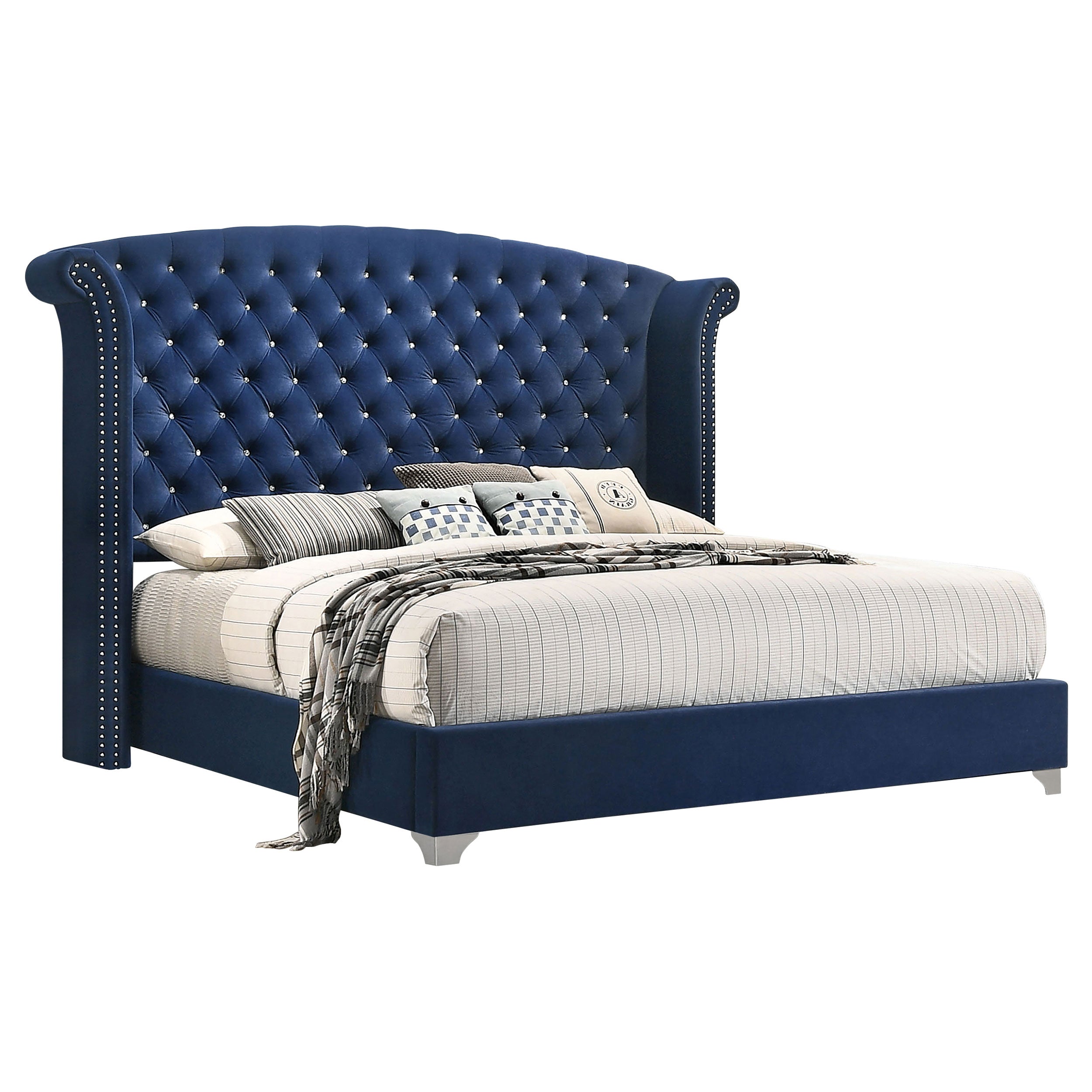 Melody Upholstered Wingback Bed Grey