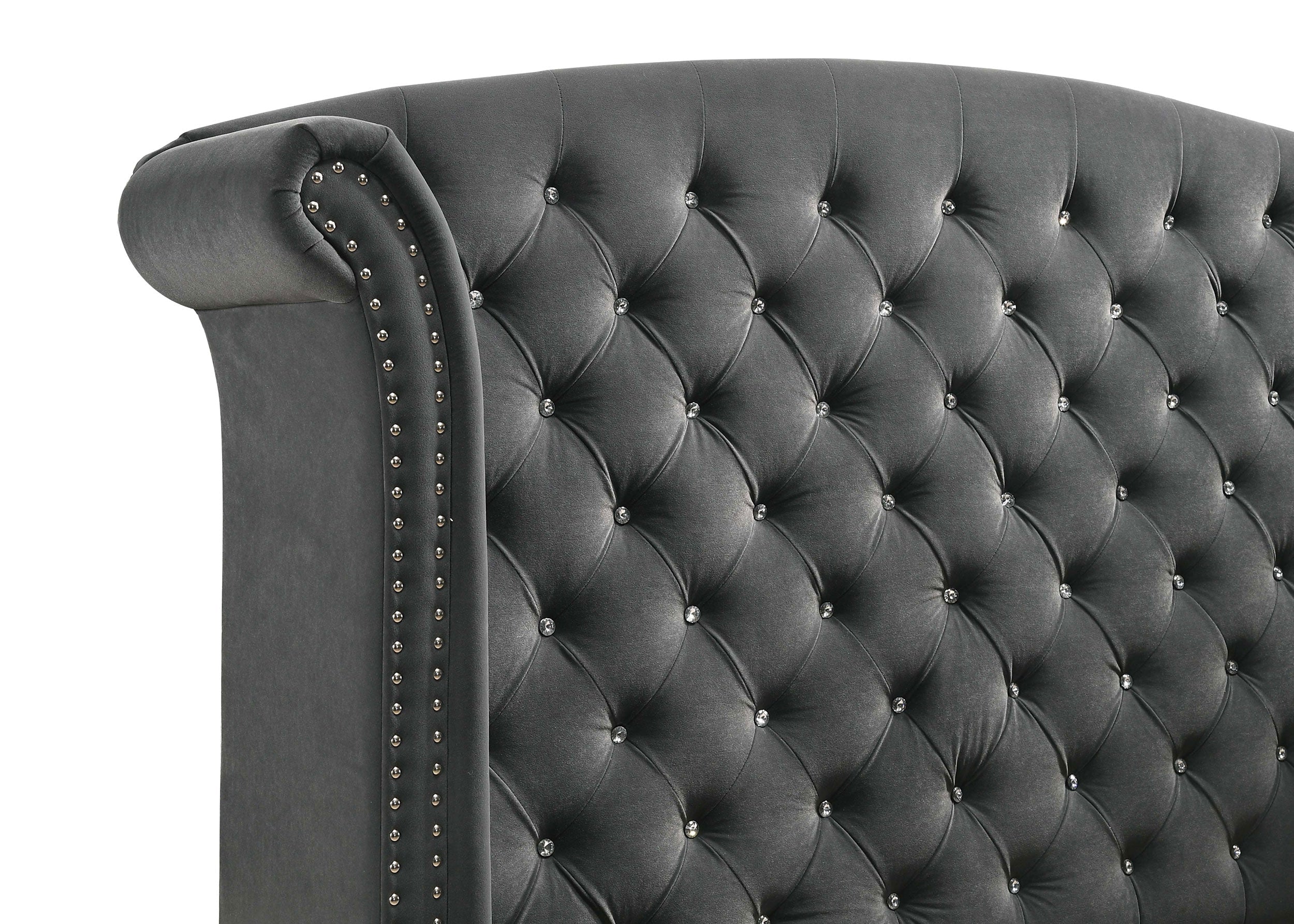 Melody Upholstered Wingback Bed Grey