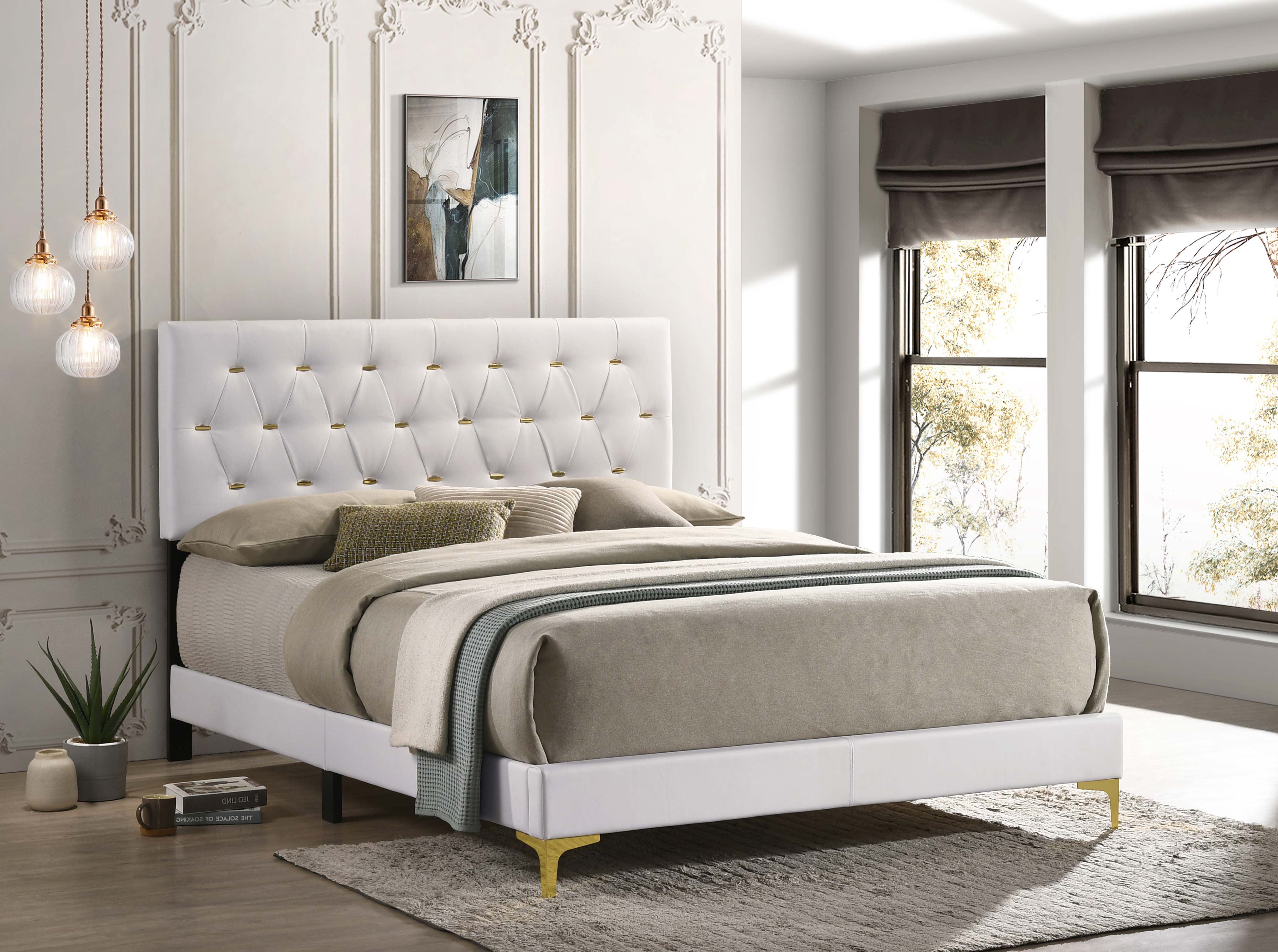 Kendall Upholstered Panel Bed Black