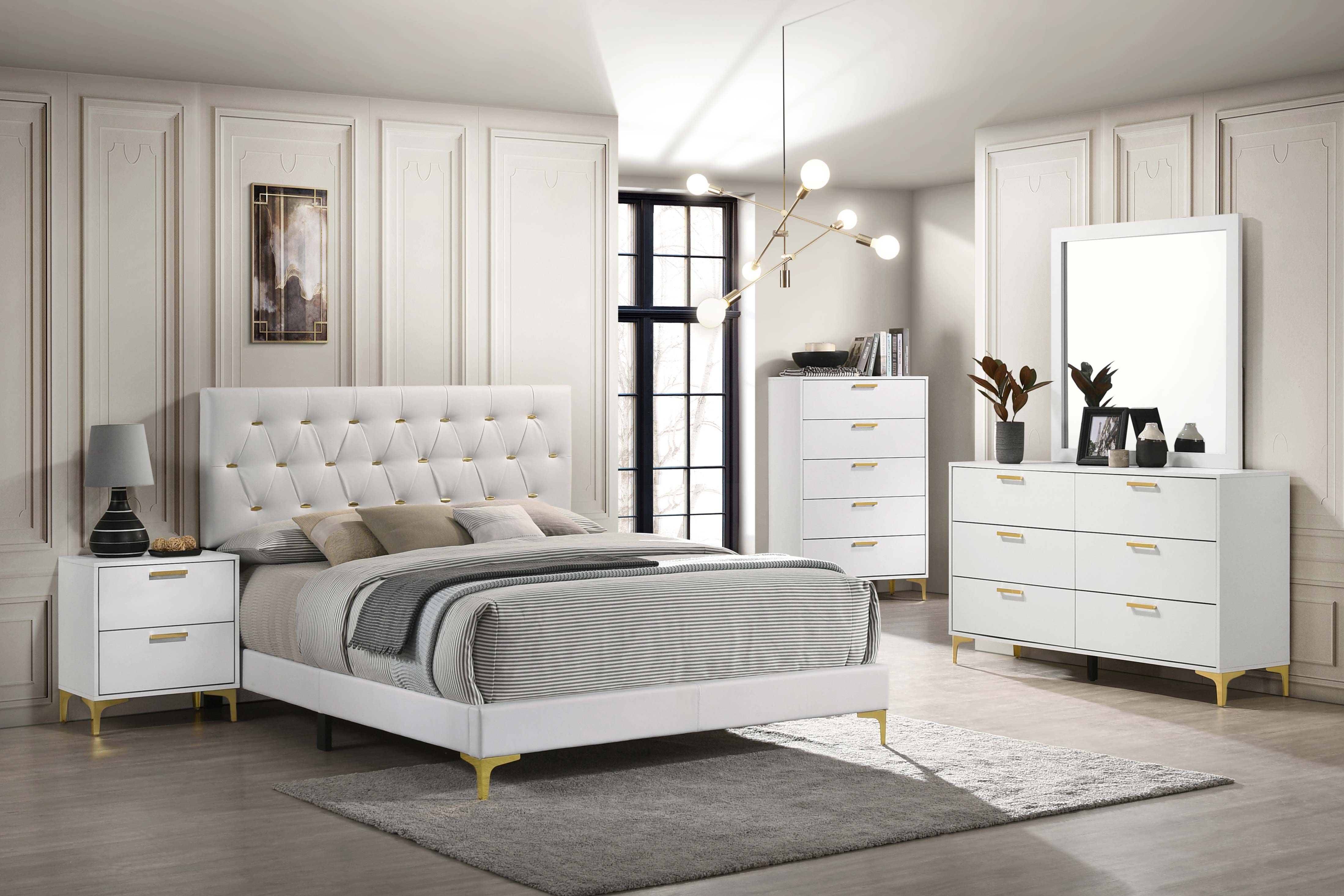 Kendall Upholstered Panel Bed Black