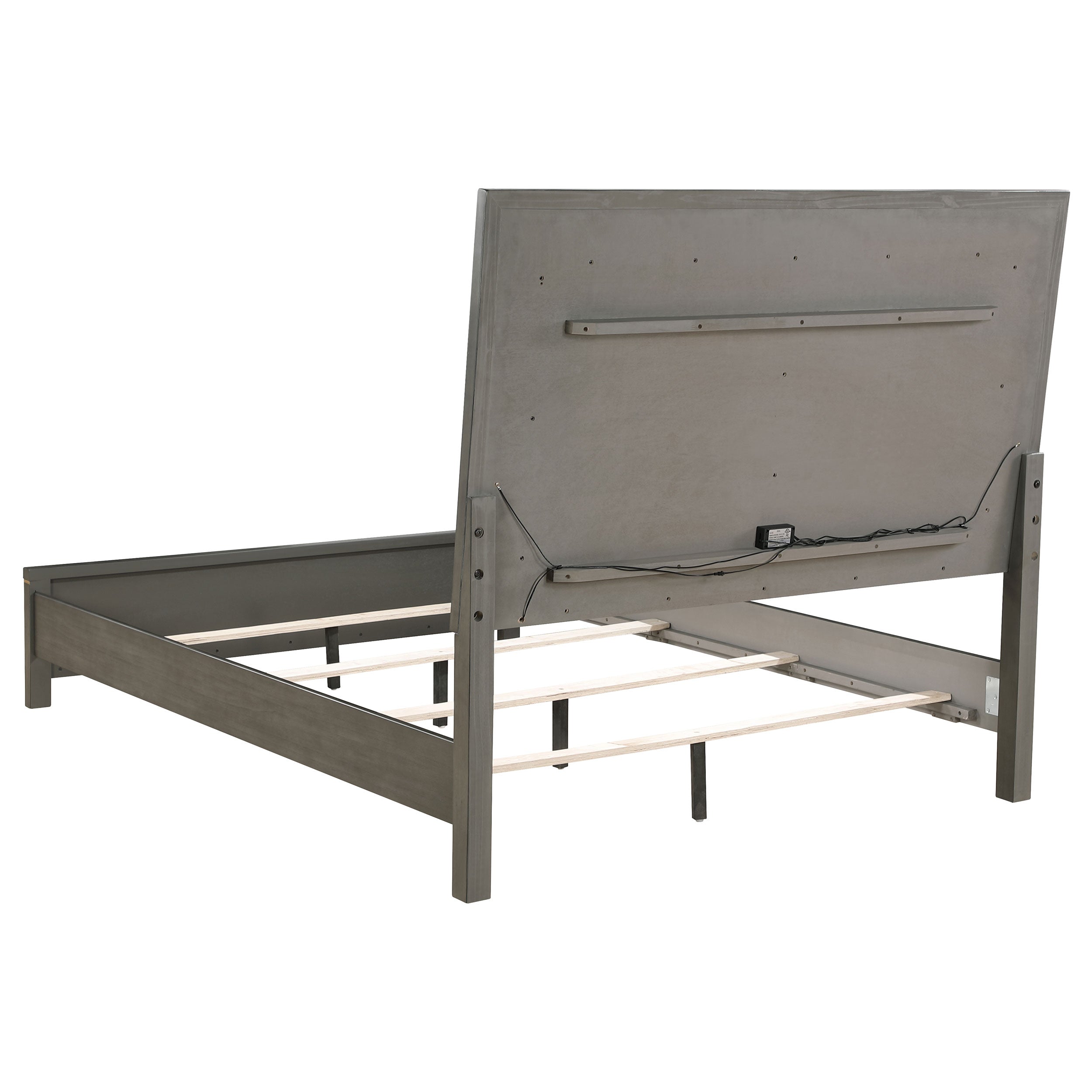 Kieran Wood LED Panel Bed Grey