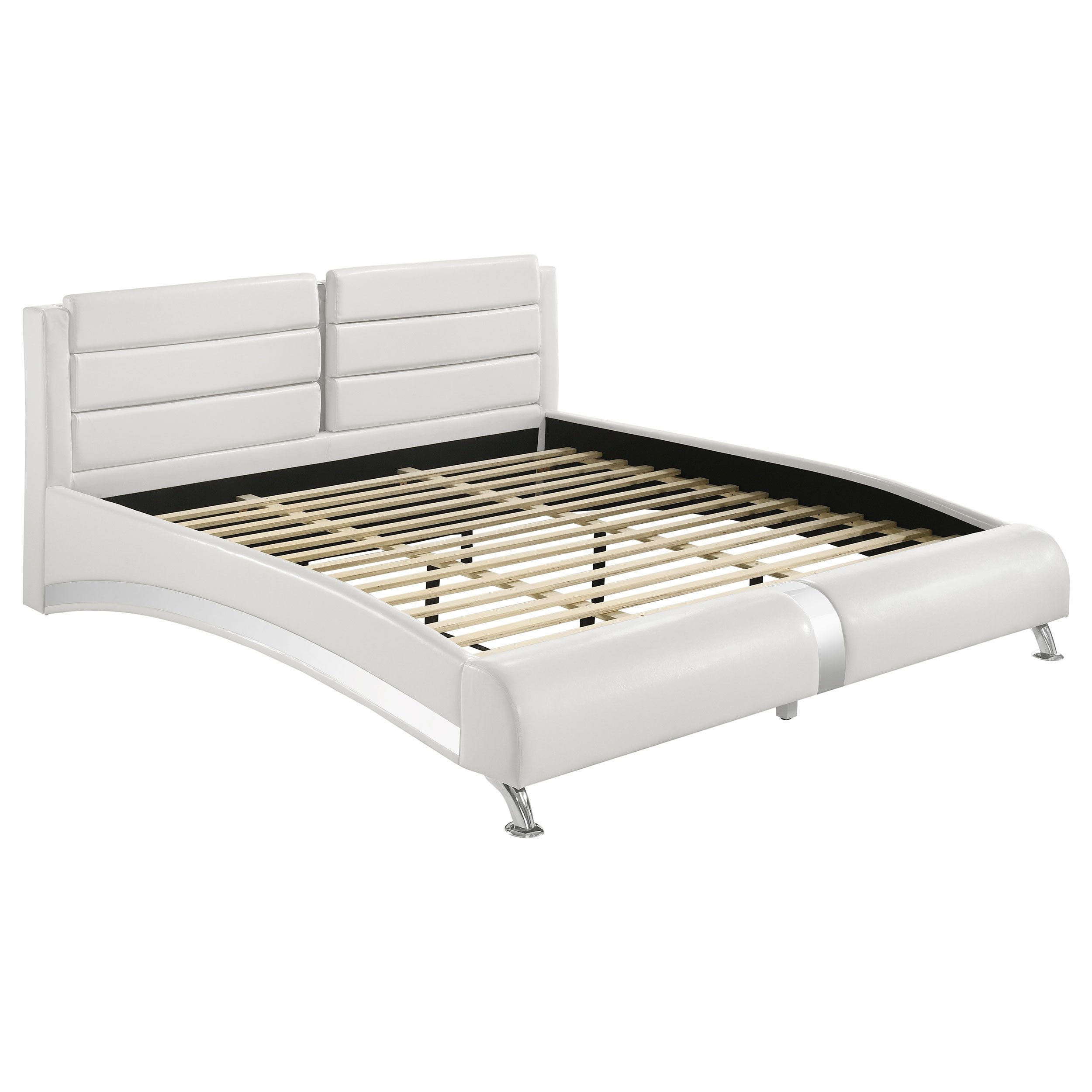 Jeremaine Upholstered  Sleigh Bed White