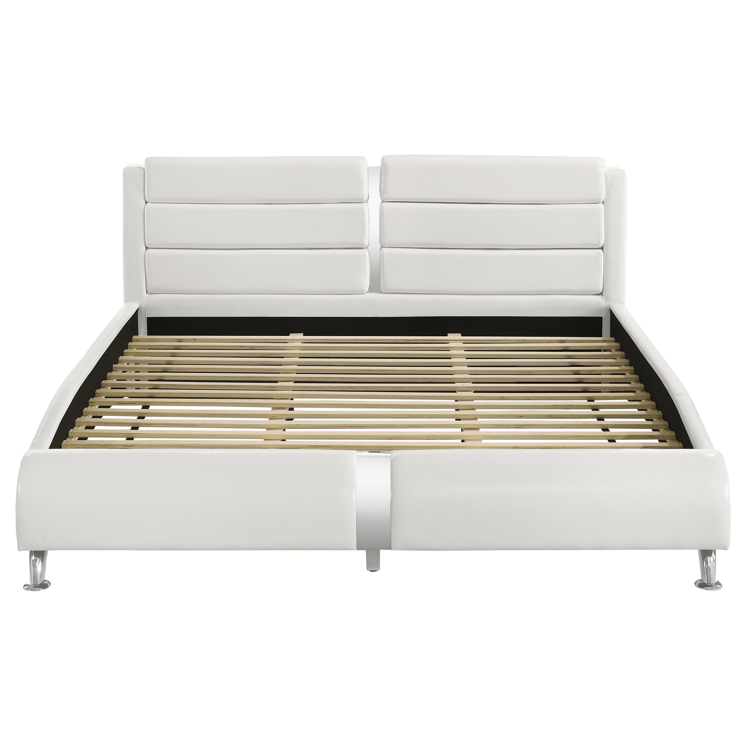 Jeremaine Upholstered  Sleigh Bed White