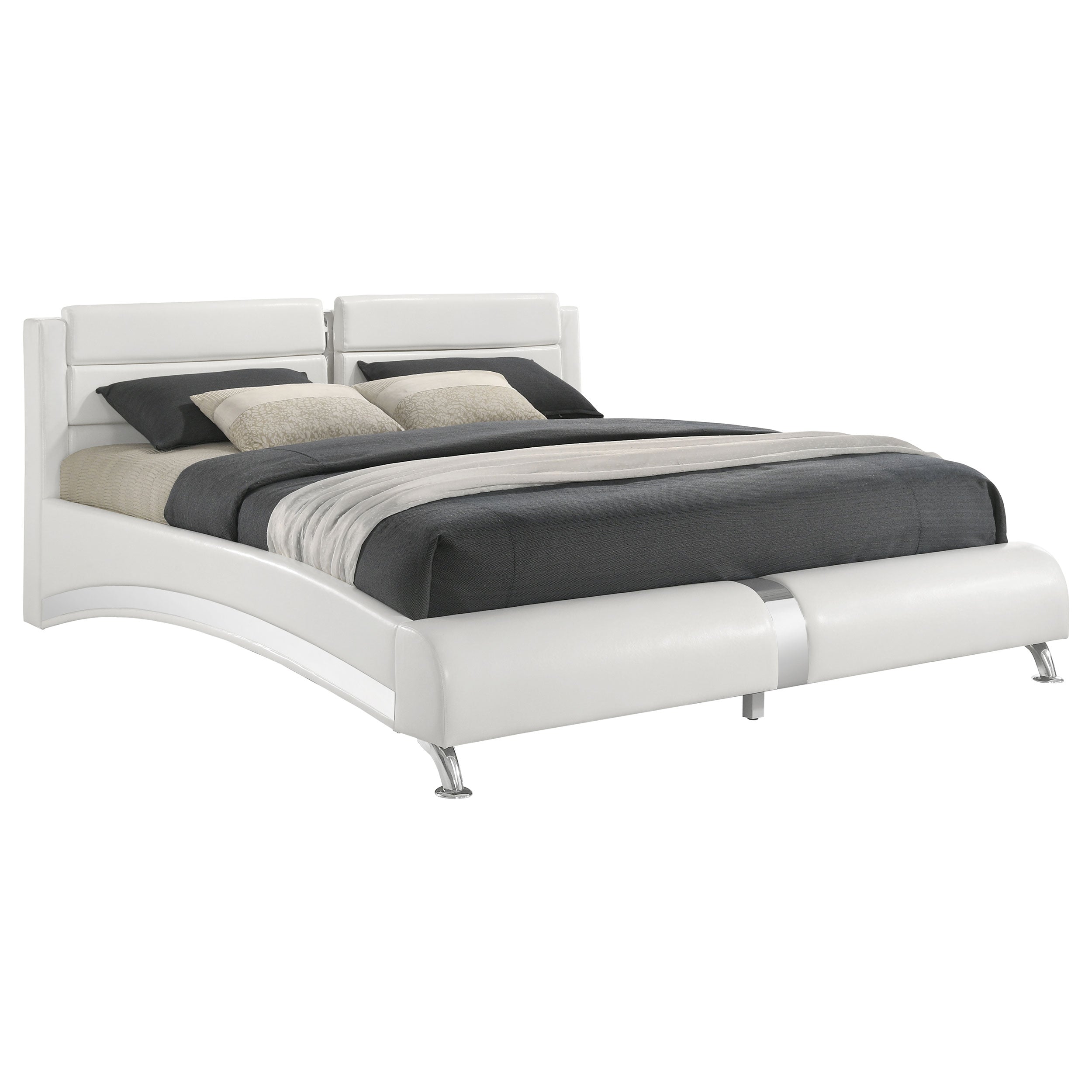 Jeremaine Upholstered  Sleigh Bed White