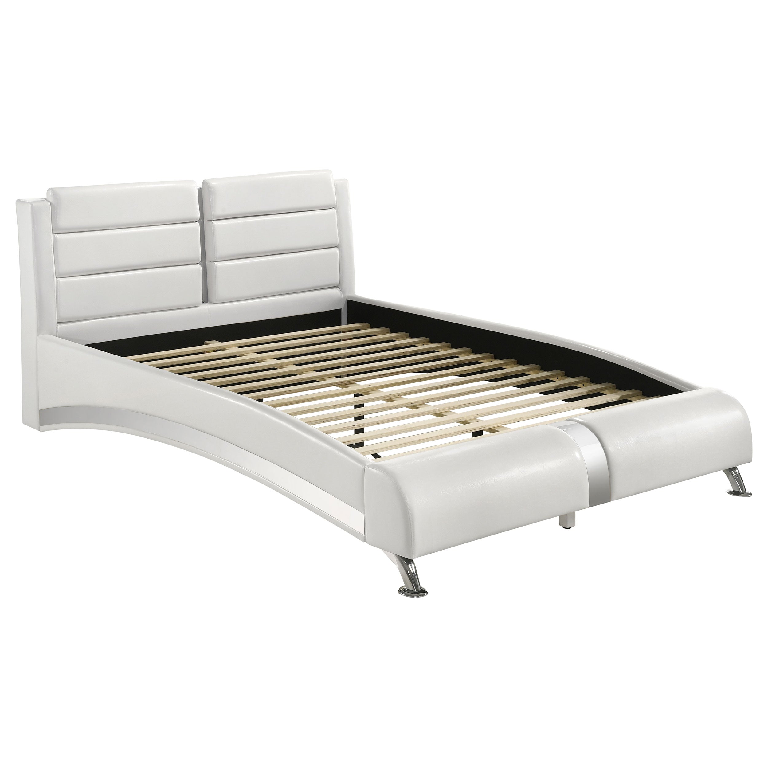 Jeremaine Upholstered  Sleigh Bed White