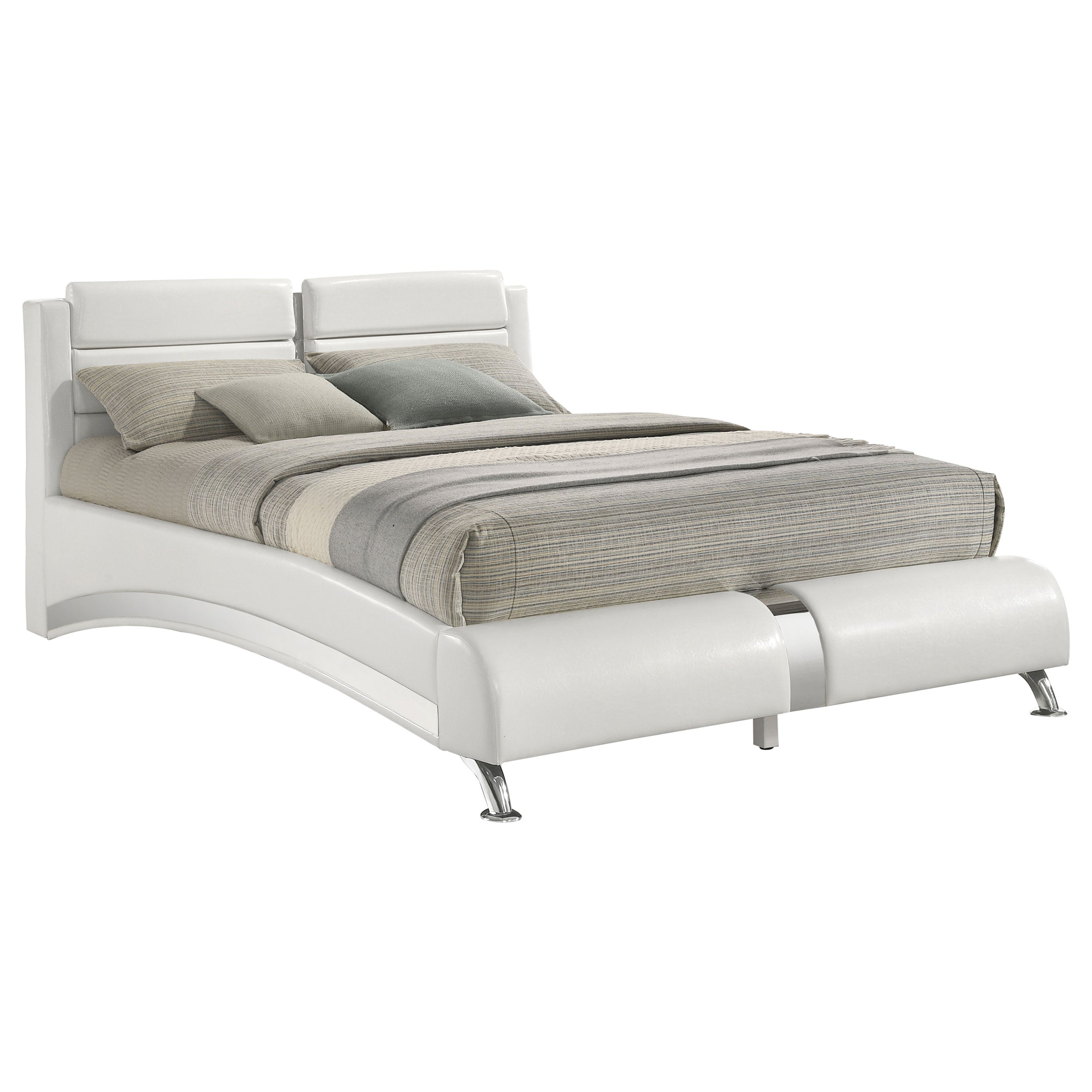 Jeremaine Upholstered  Sleigh Bed White