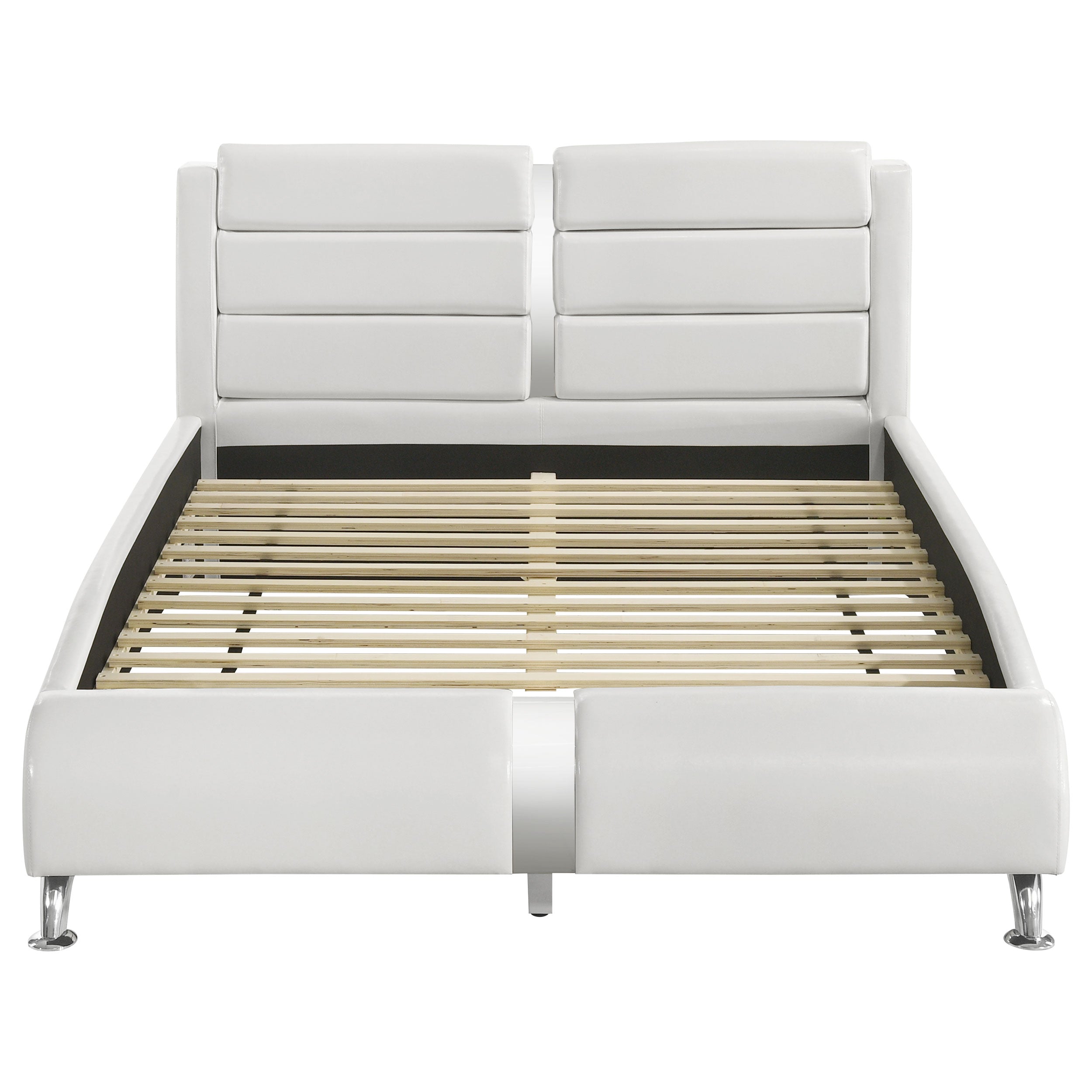 Jeremaine Upholstered  Sleigh Bed White