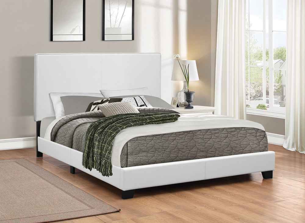 Mauve Upholstered  Panel Bed Black