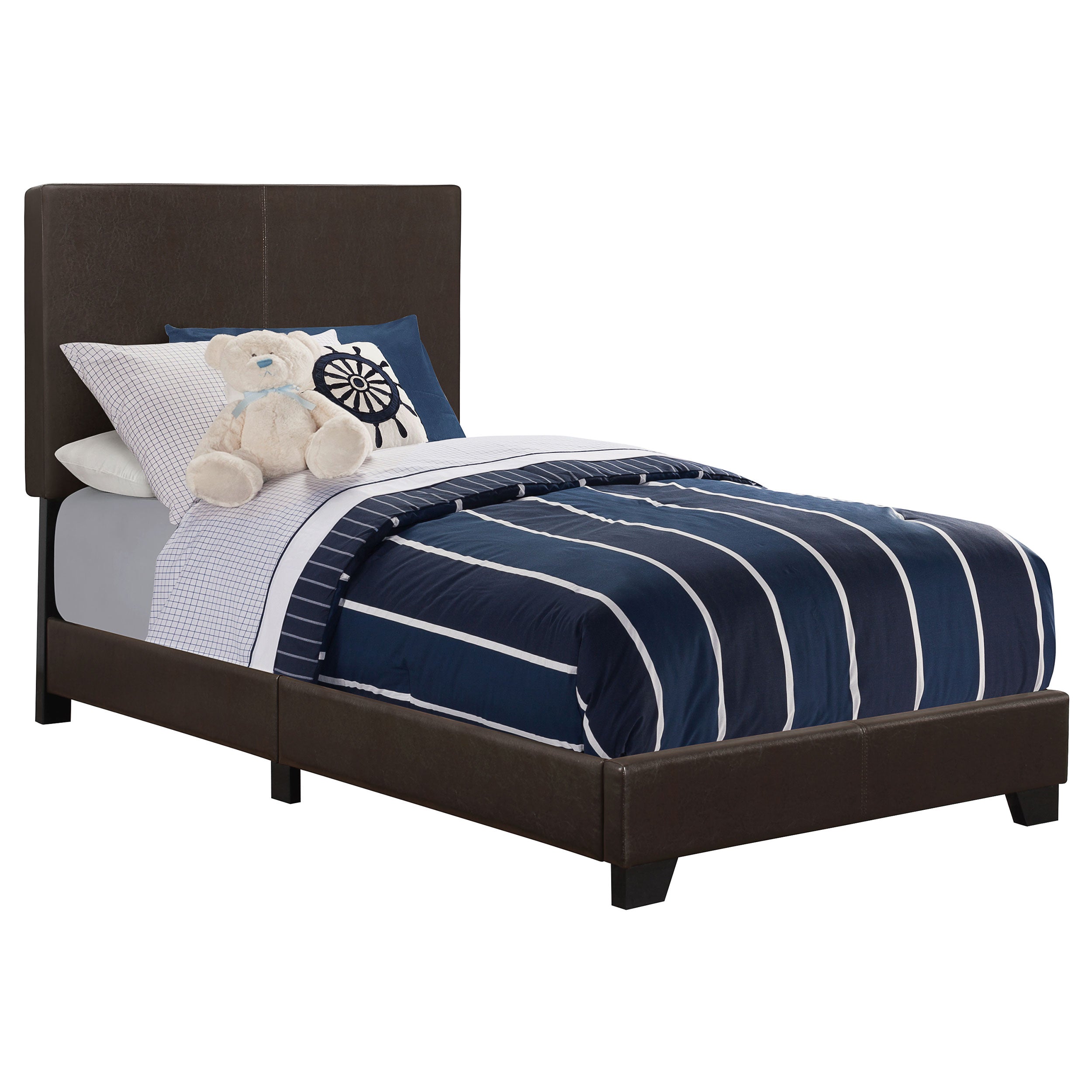Dorian Fabric Upholstered  Panel Bed Cream