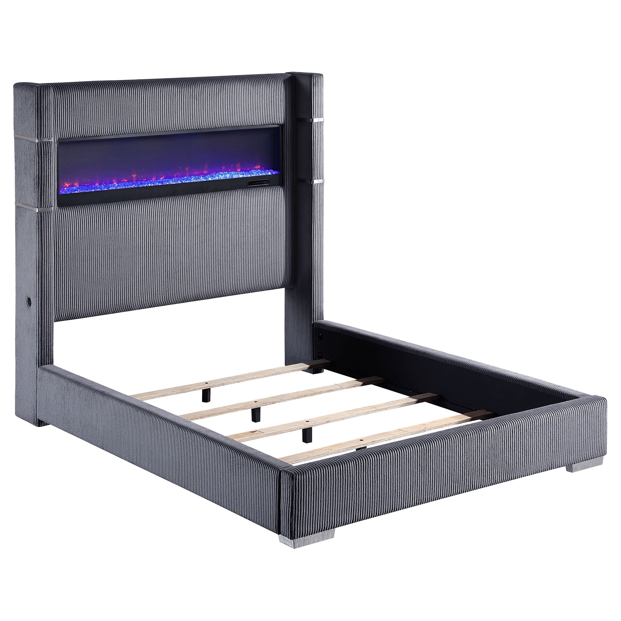 Tisdall Upholstered  Flame Visualizer Bed Black