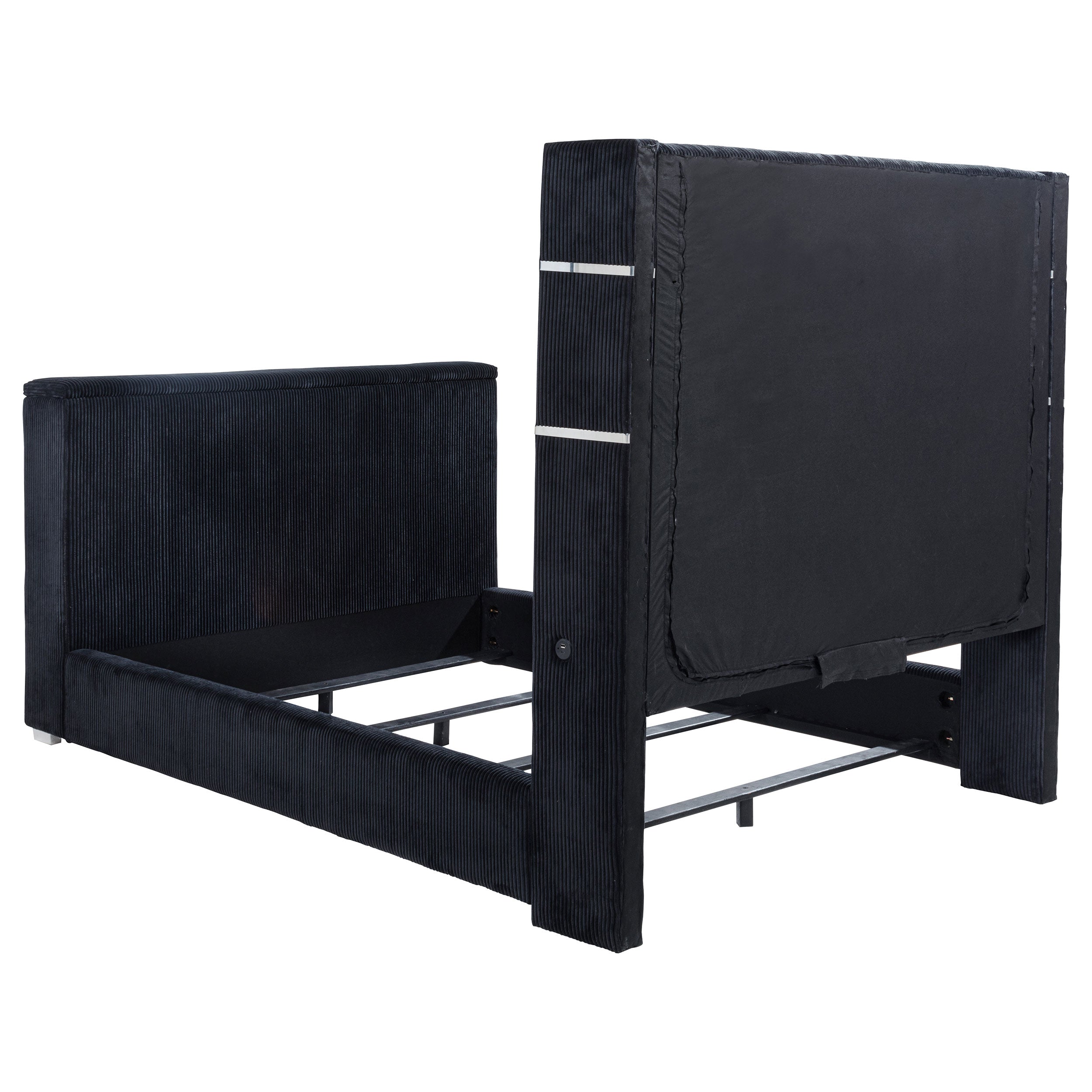 Tisdall Flame Visualizer Wingback TV Bed Black