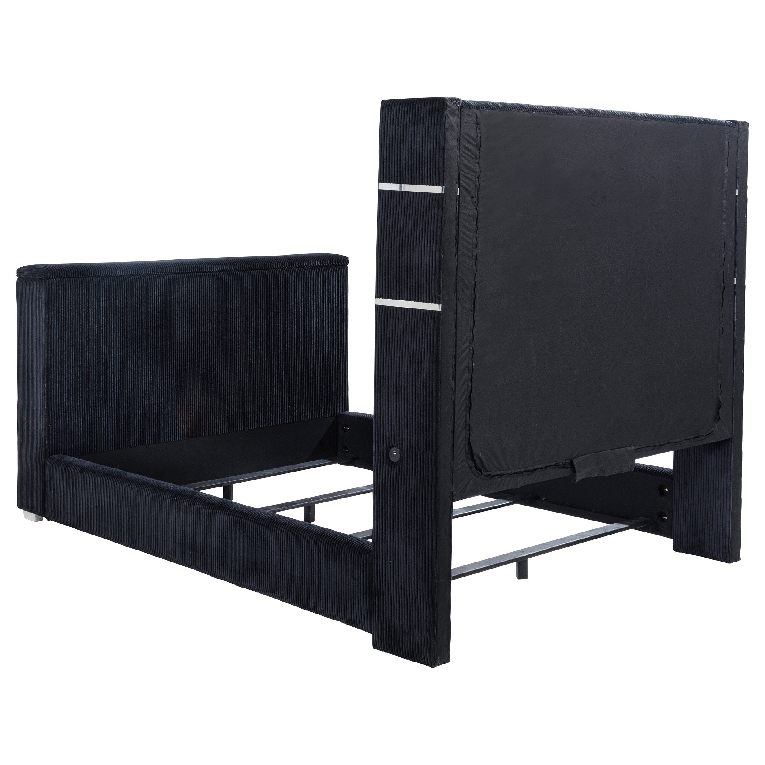 Tisdall Flame Visualizer Wingback TV Bed Black