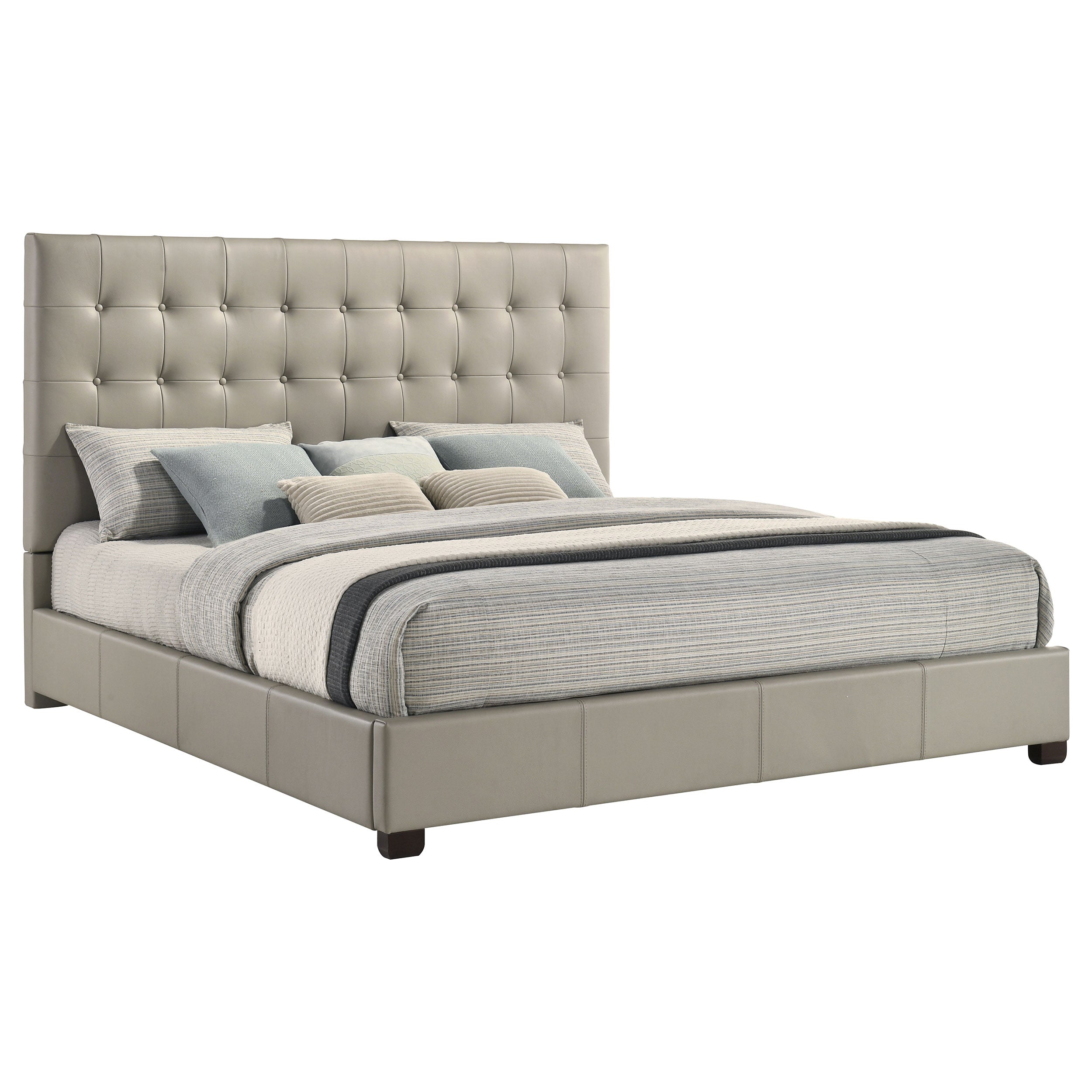 Medley Genuine Leather Panel Platform Bed Black