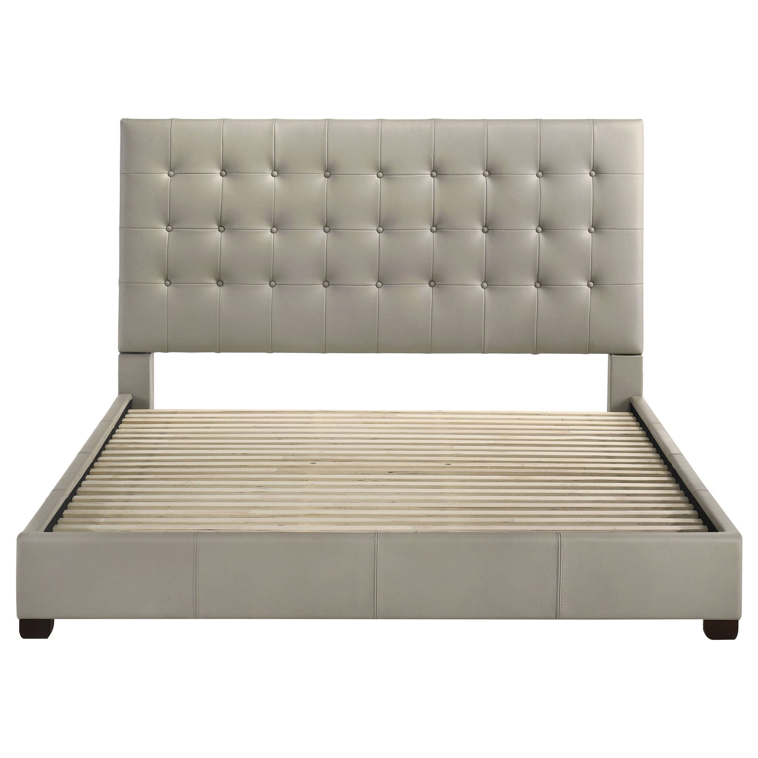 Medley Genuine Leather Panel Platform Bed Black
