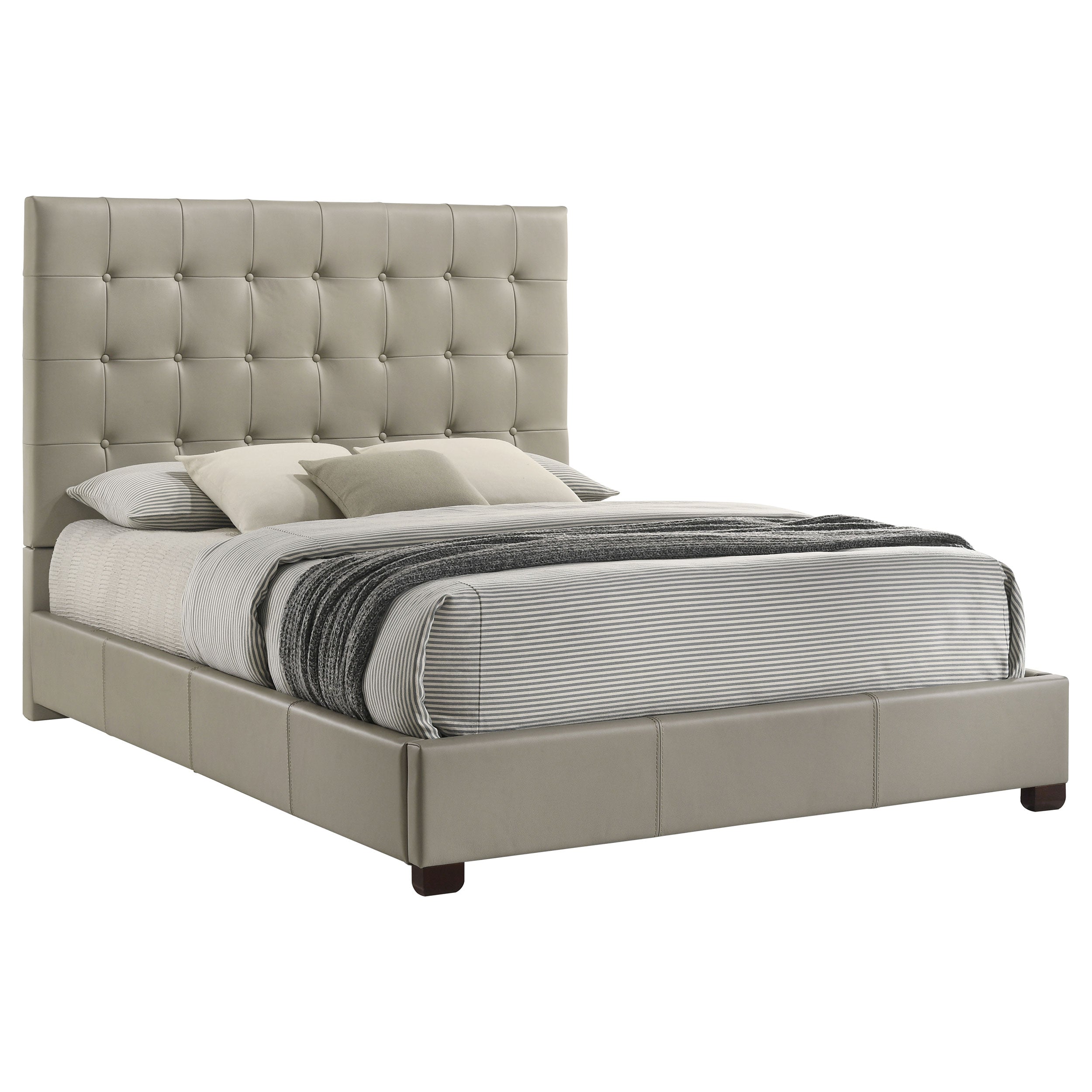 Medley Genuine Leather Panel Platform Bed Black