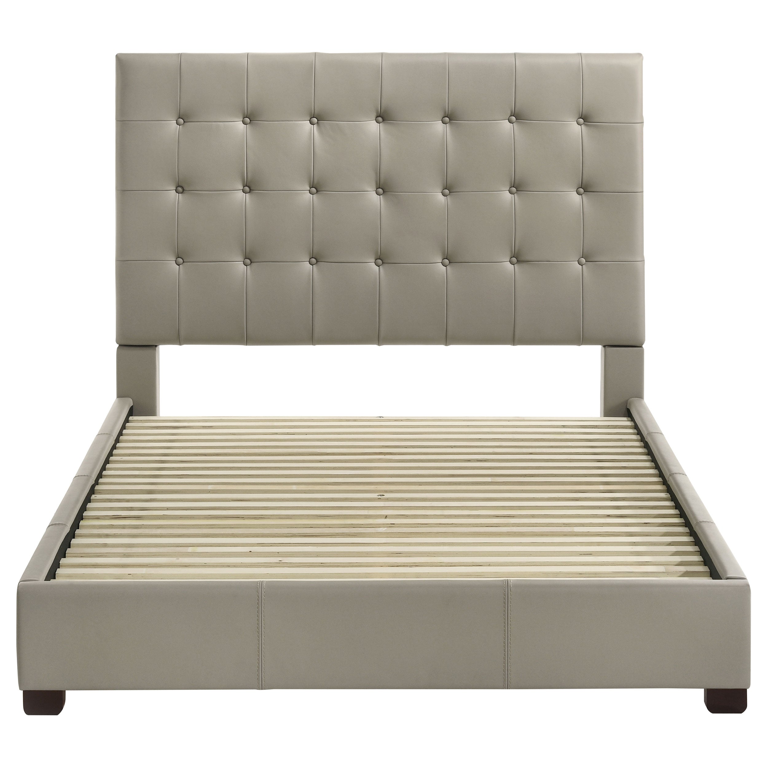 Medley Genuine Leather Panel Platform Bed Black