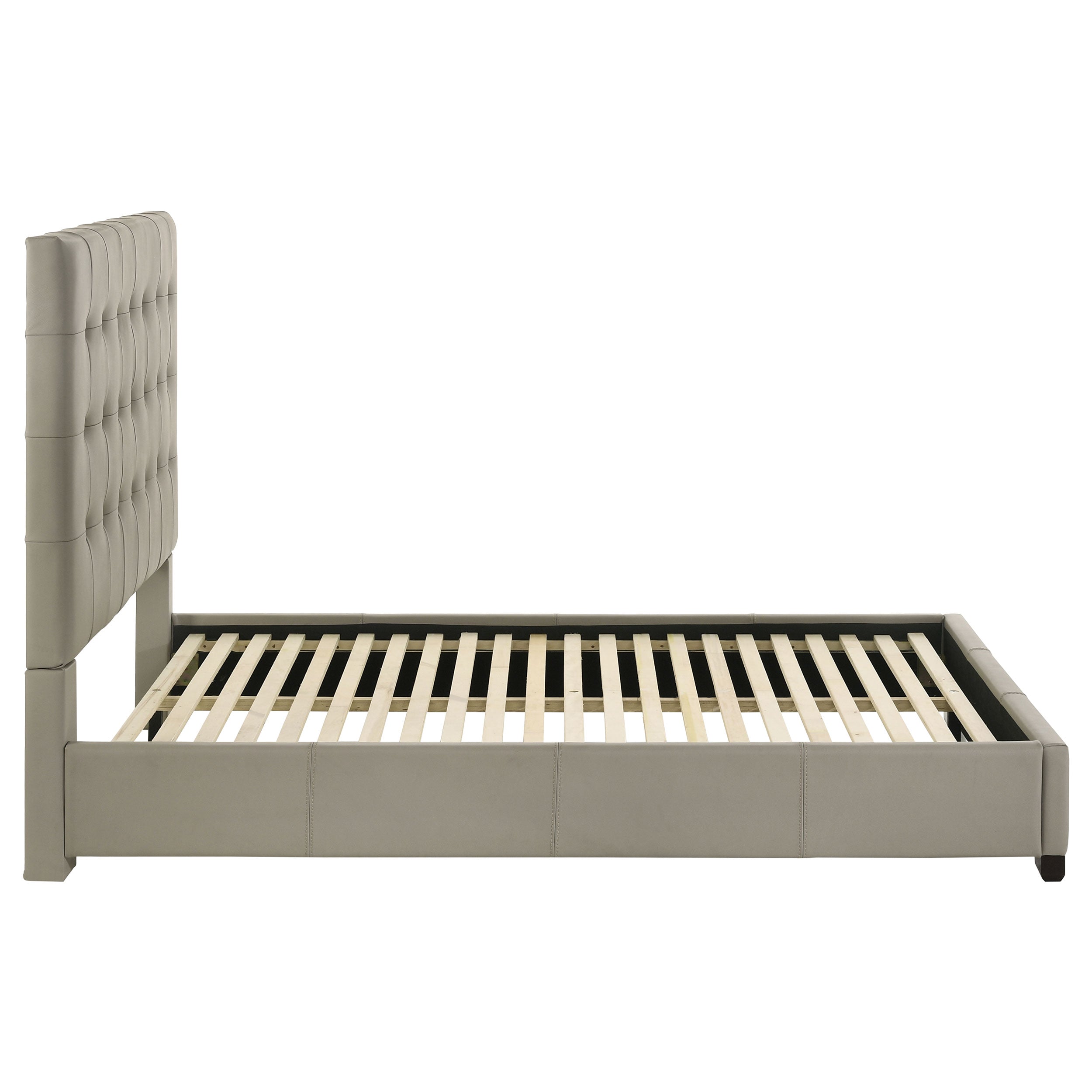 Medley Genuine Leather Panel Platform Bed Black
