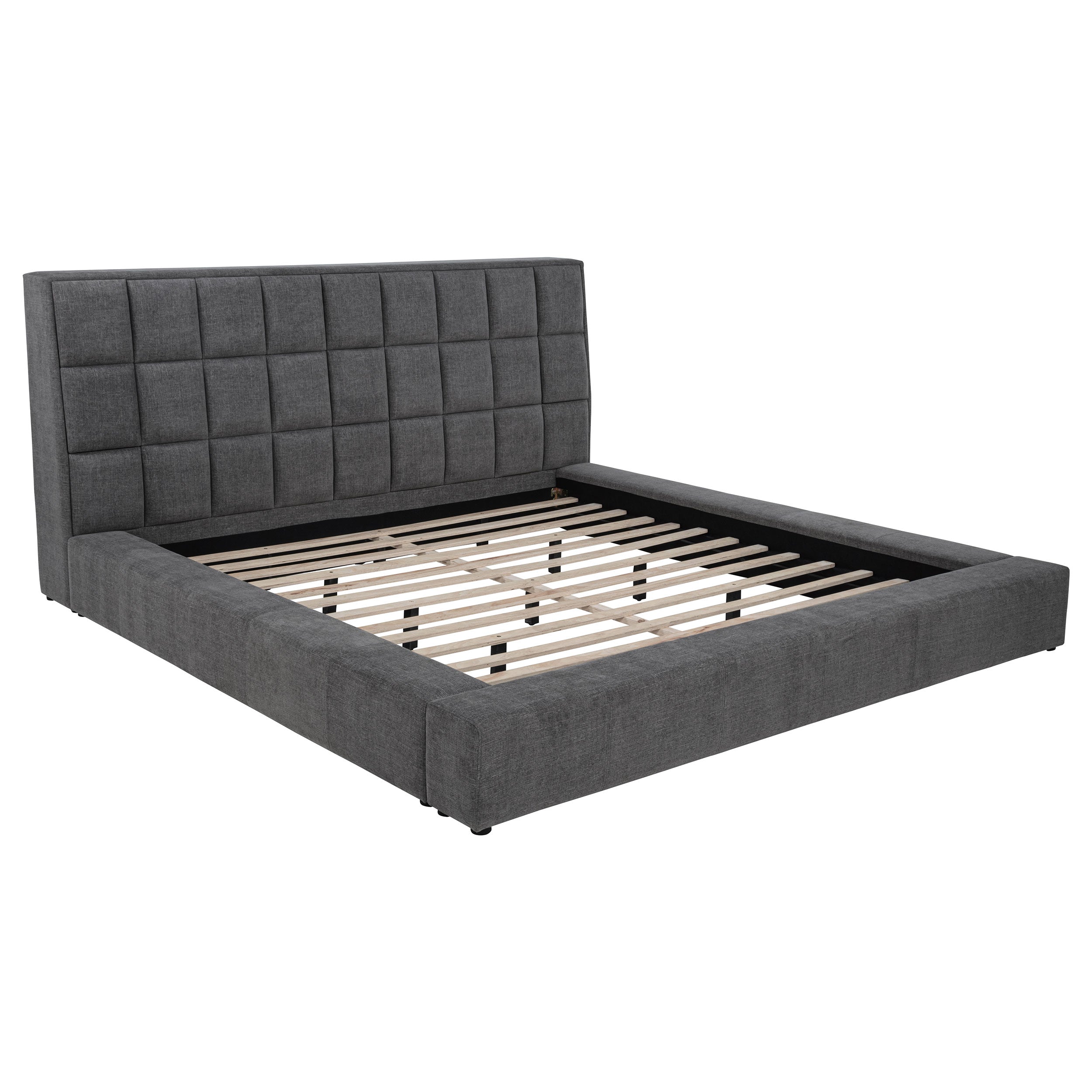 Dreux Upholstered Panel Platform Bed Cream