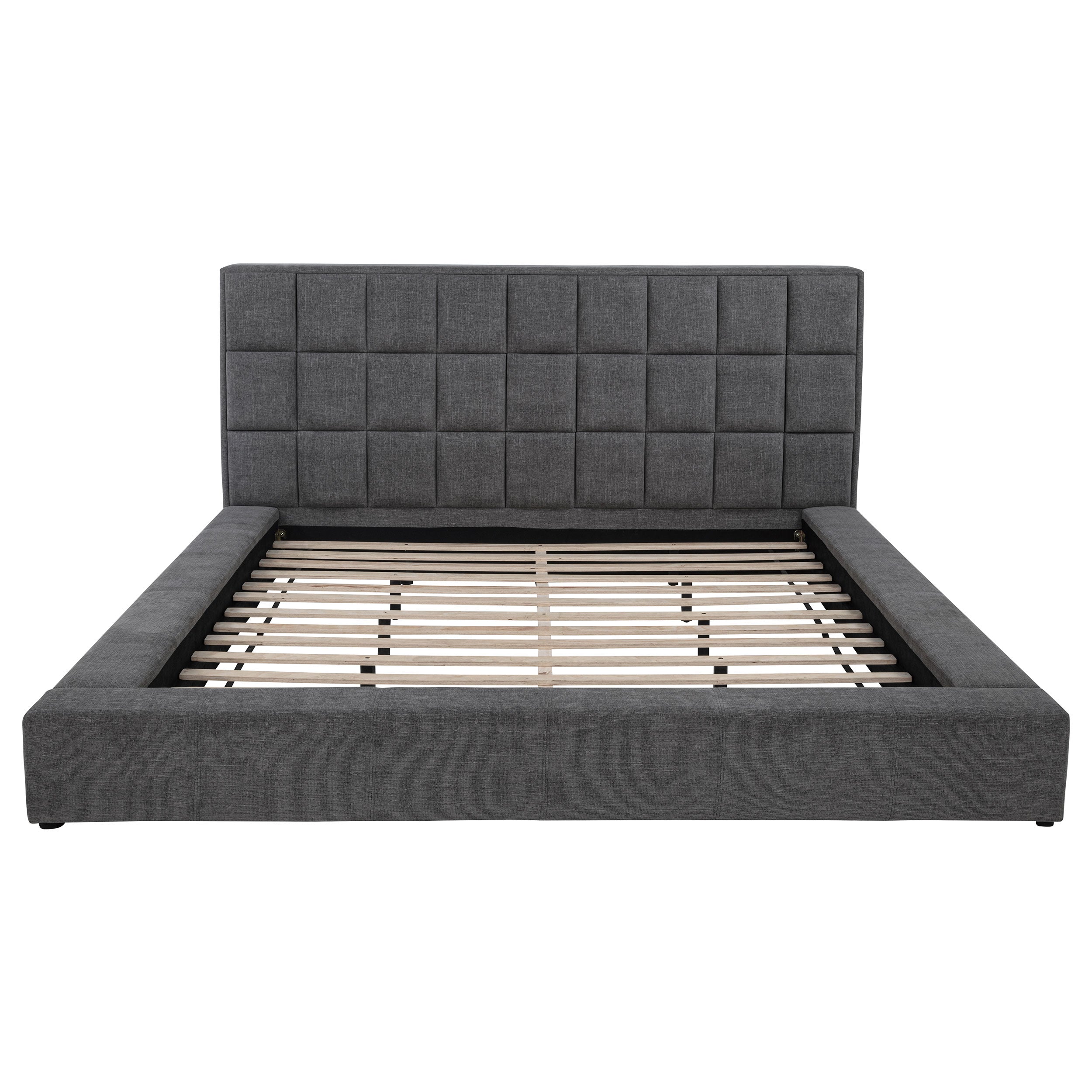 Dreux Upholstered Panel Platform Bed Cream