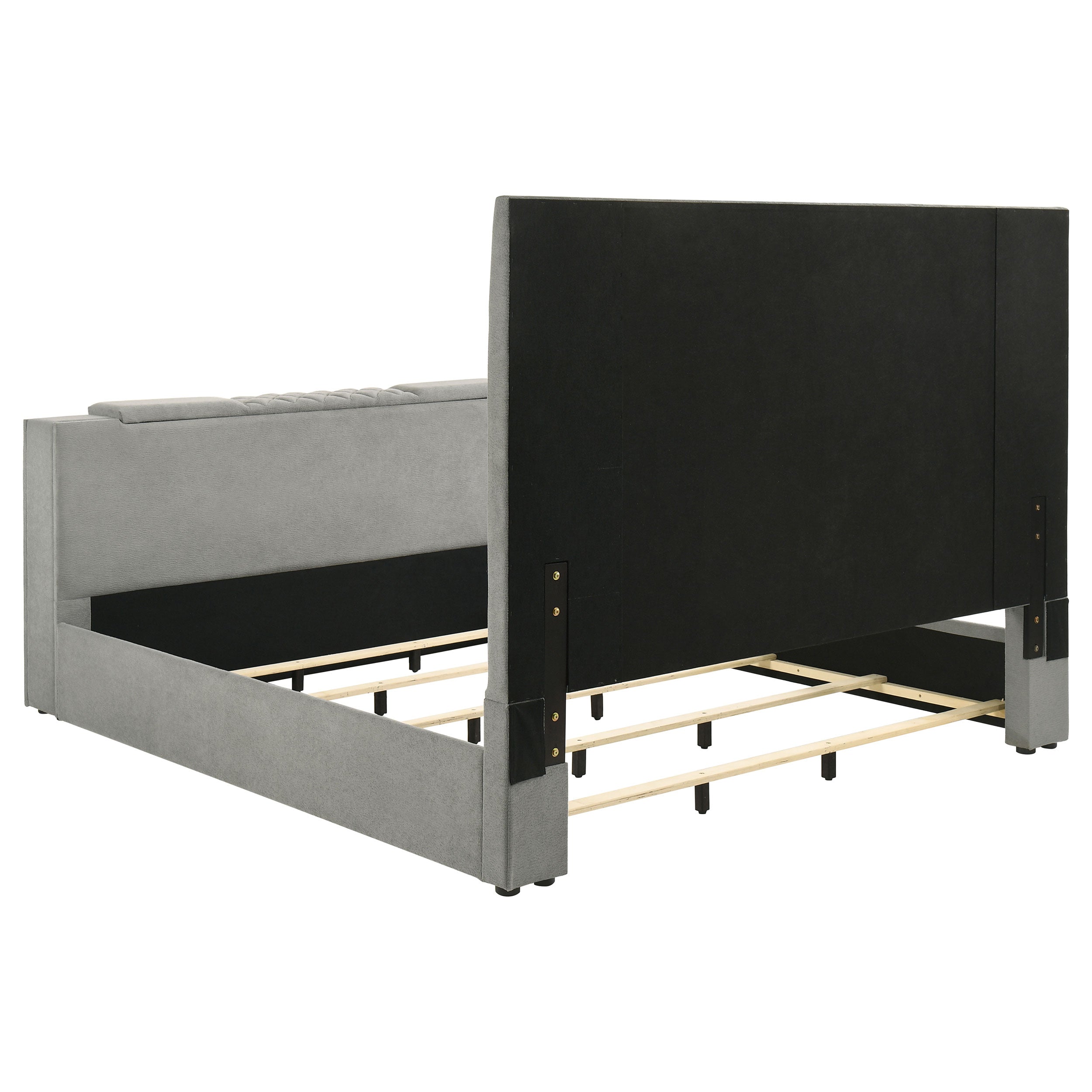 Tara 61-inch Upholstered  Panel TV Bed Grey