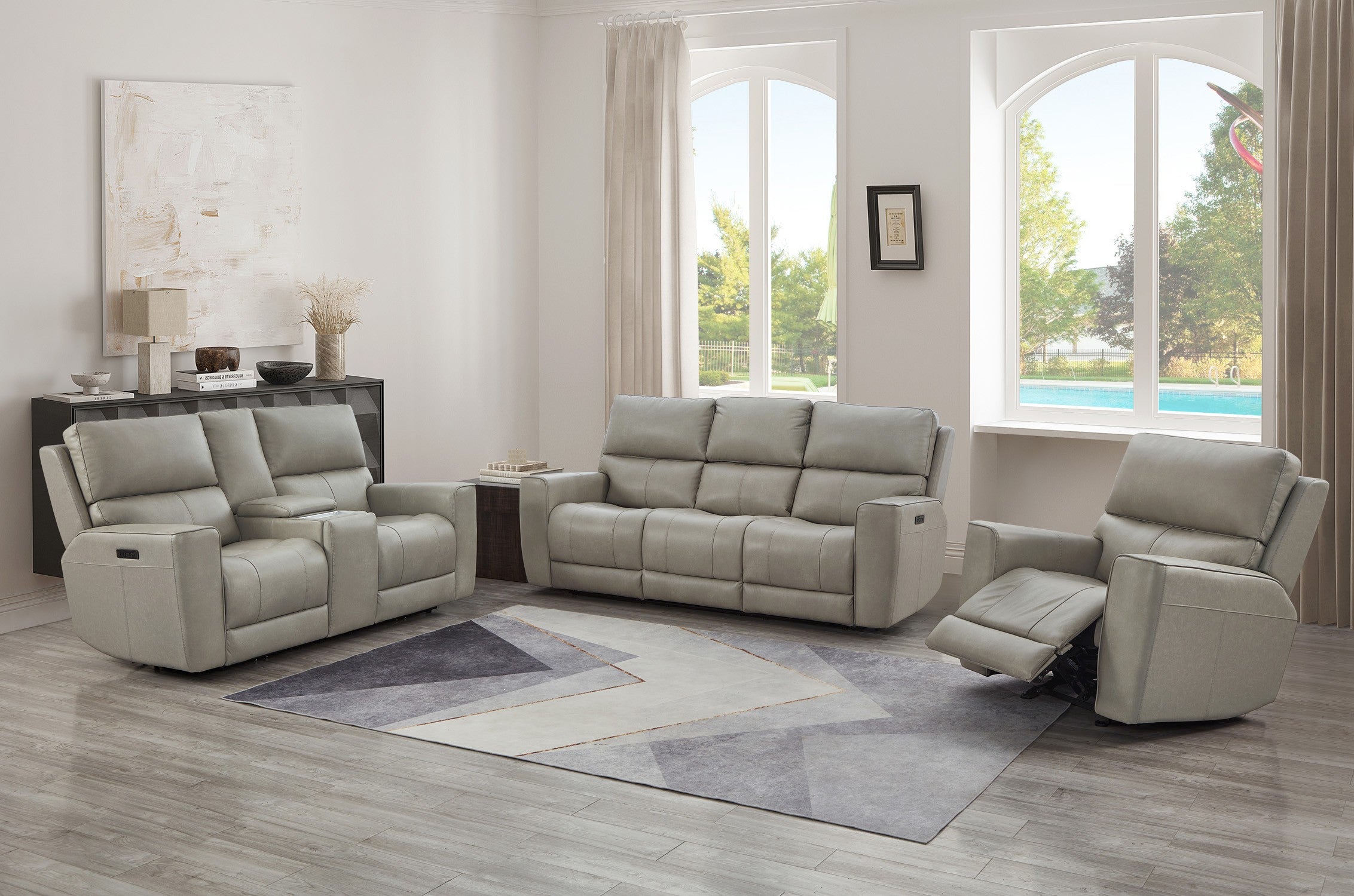 Laredo Cement Power Reclining Sofa P2