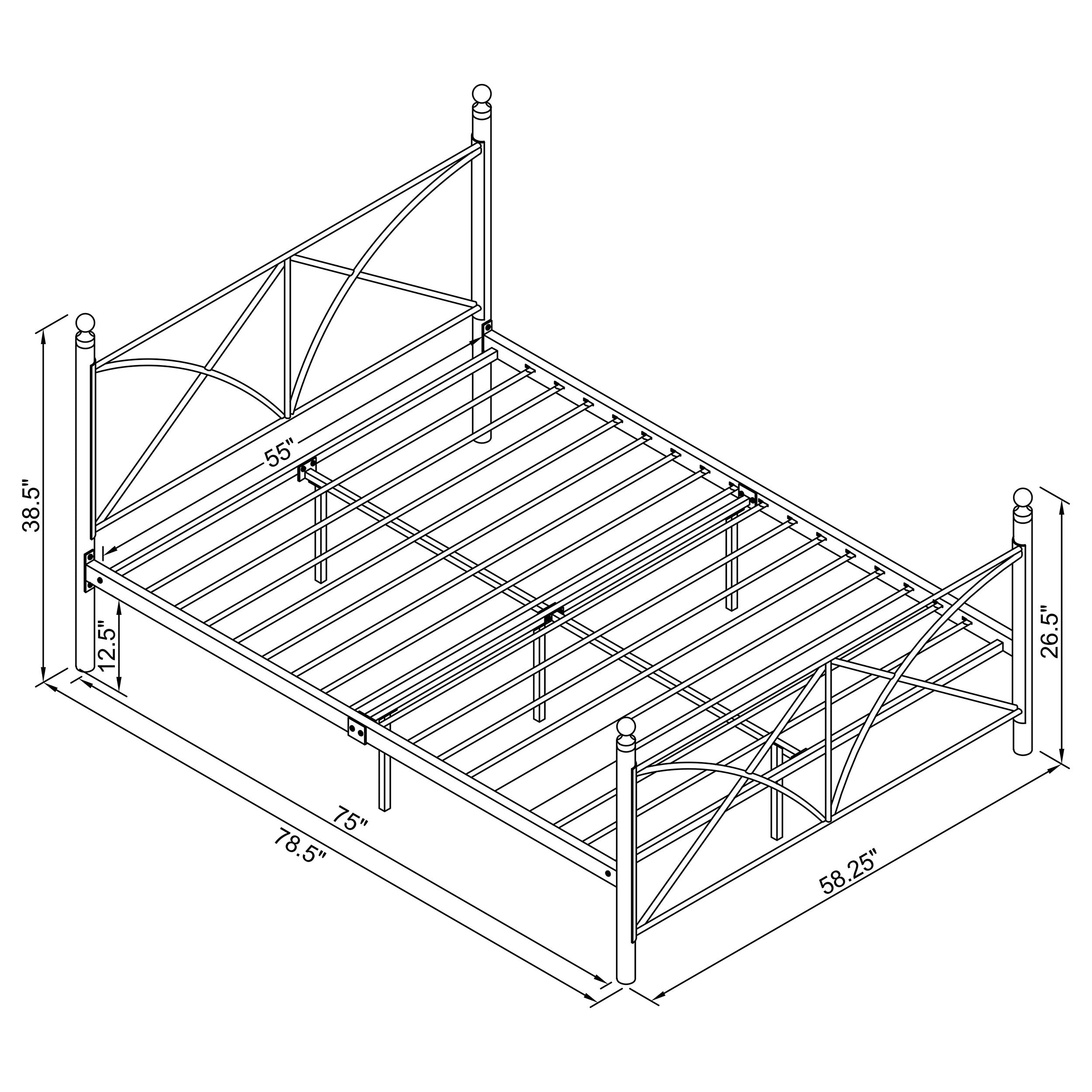 Hart Metal  Open Frame Bed Matte Black