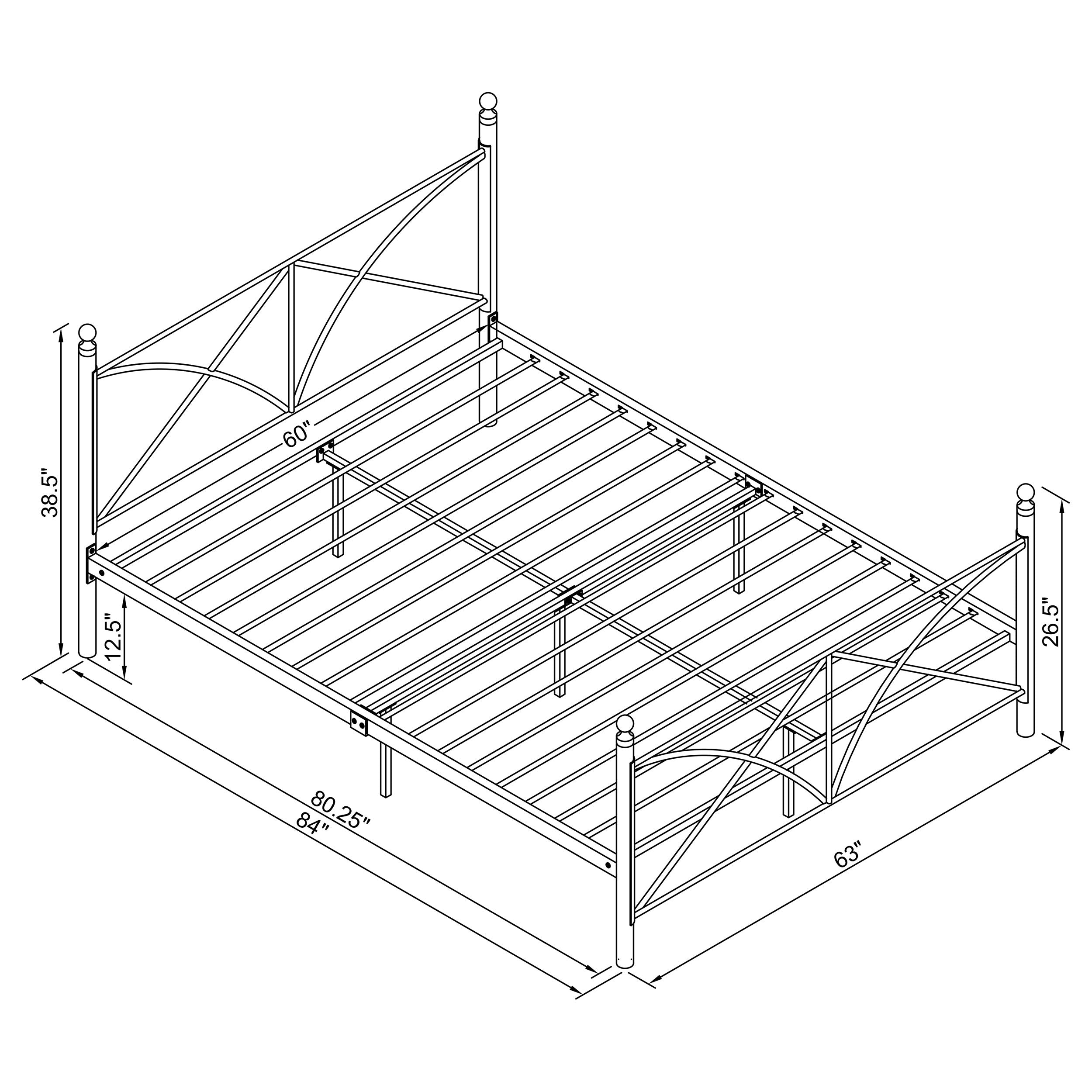 Hart Metal  Open Frame Bed Matte Black