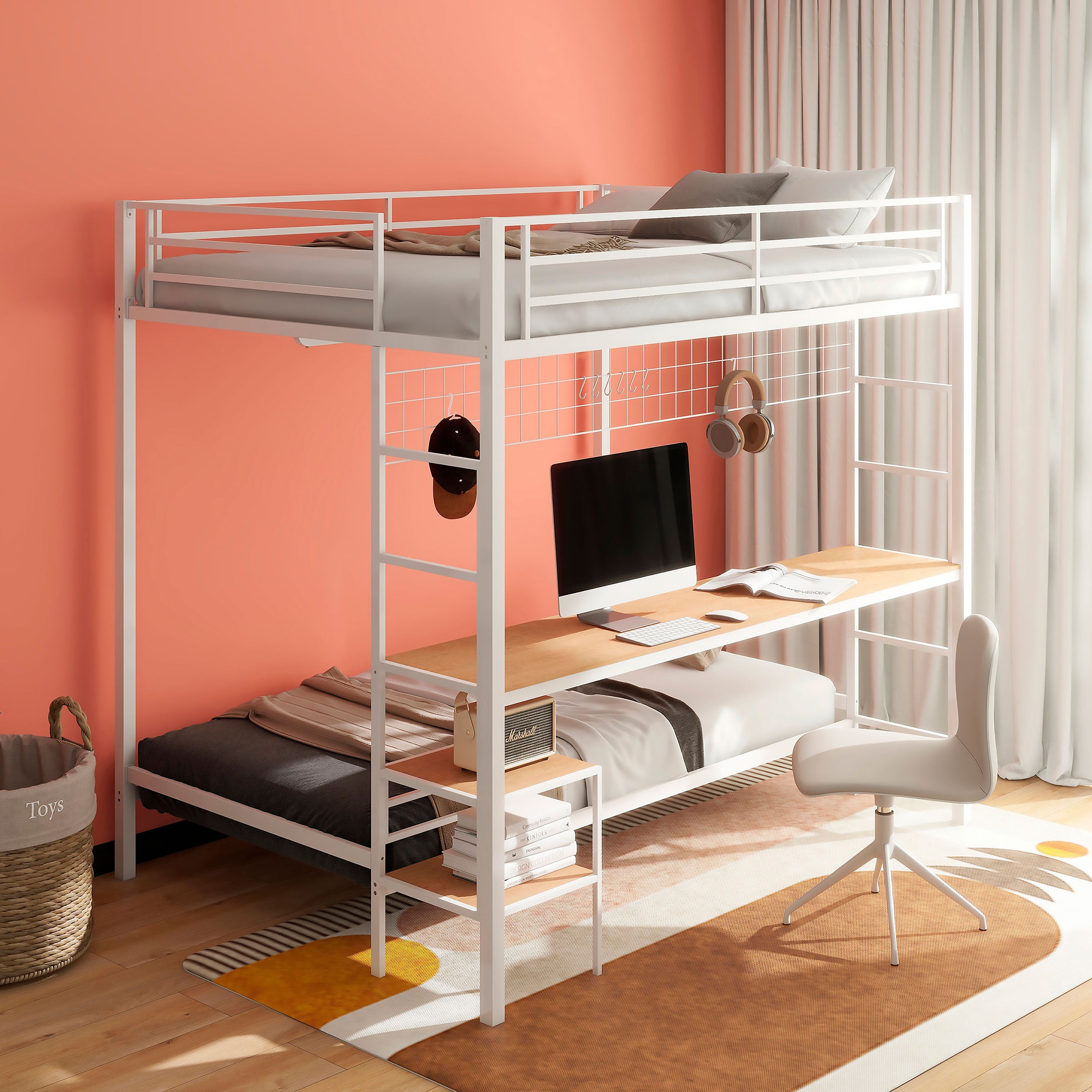 Campus  Workstation Bunk Bed Matte Black