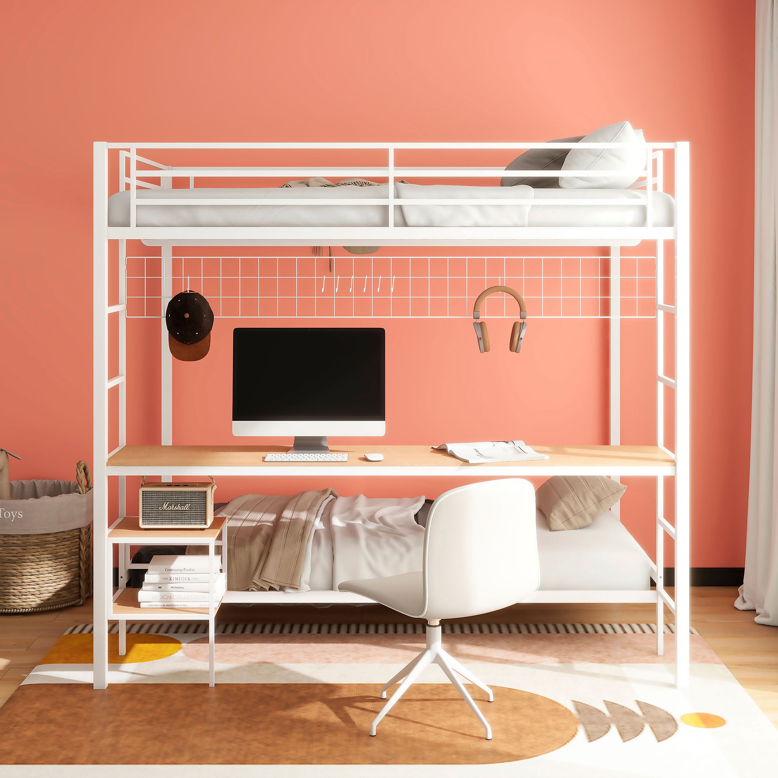 Campus  Workstation Bunk Bed Matte Black