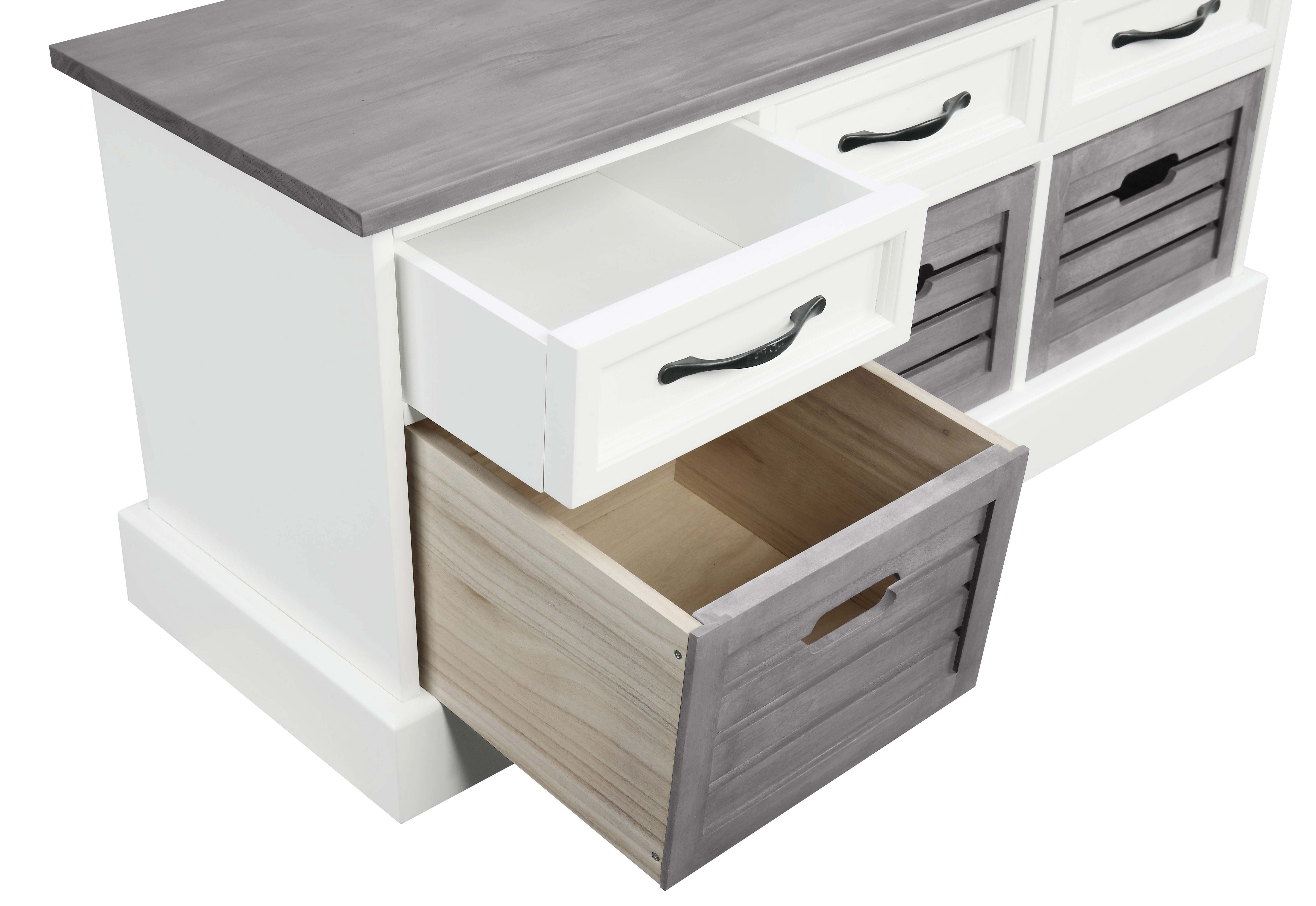 Alma 3-drawer Storage Bench Weathered Brown and White