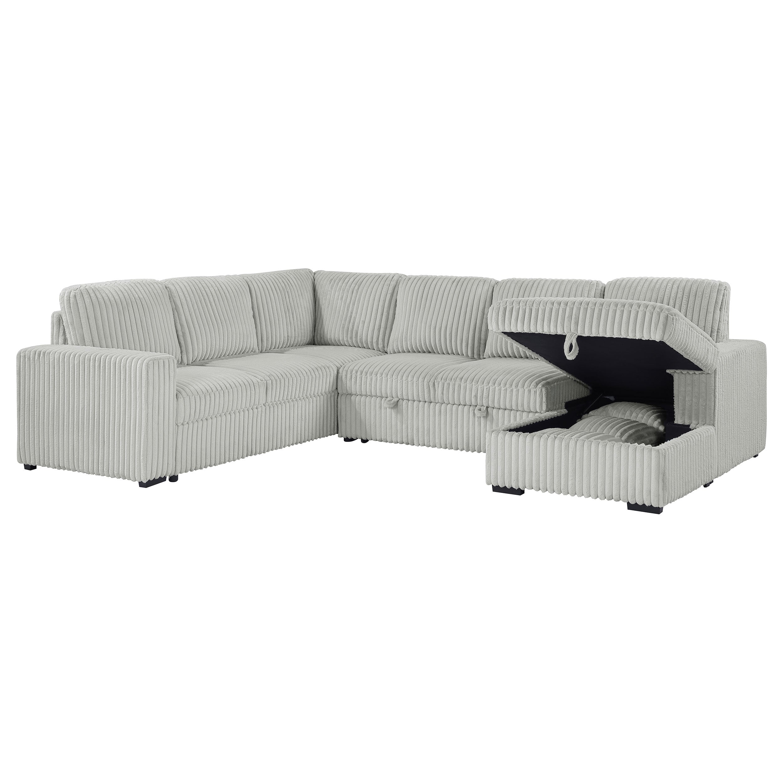 Devonshire Sleeper Sectional Sofa Storage Chaise Camel