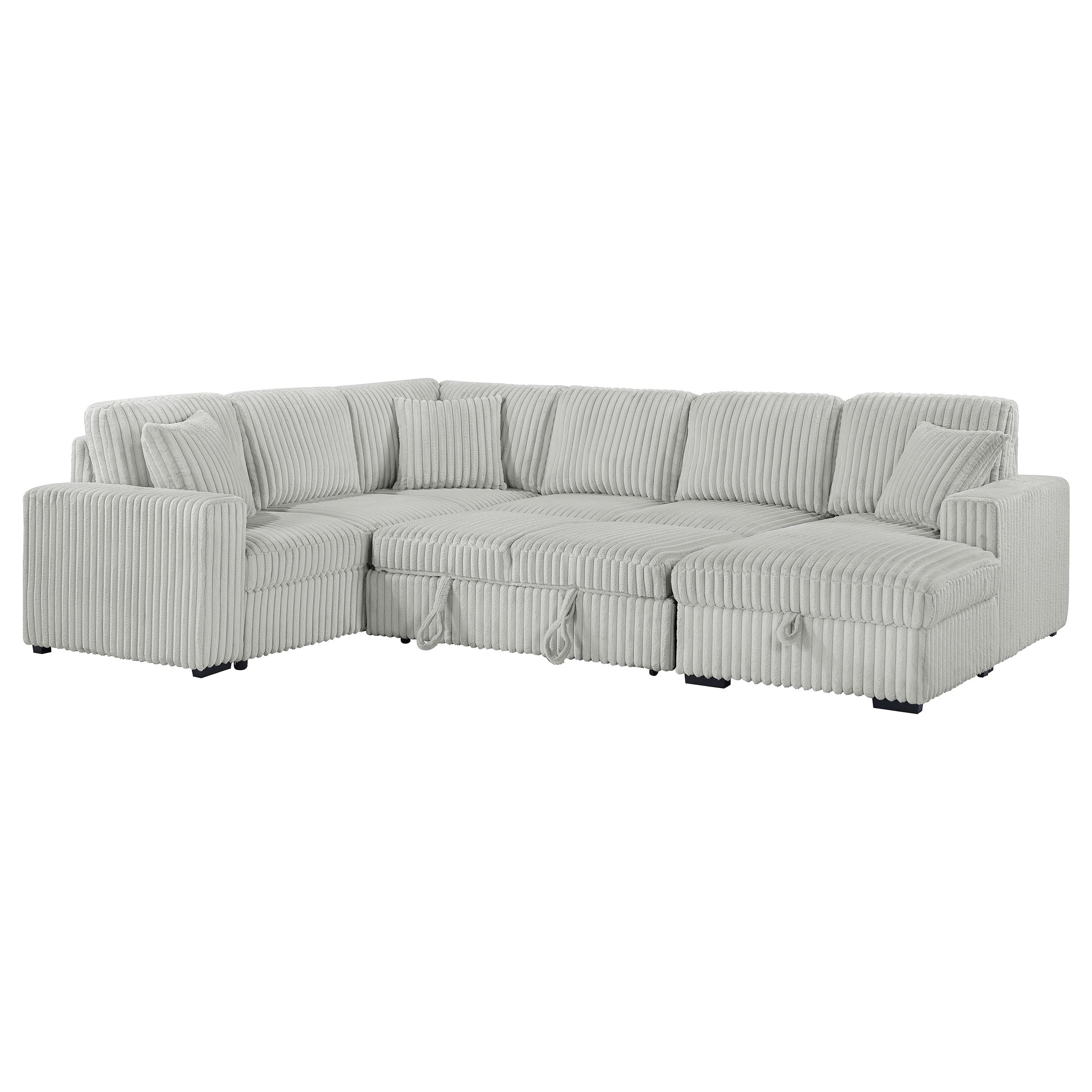 Devonshire Sleeper Sectional Sofa Storage Chaise Camel
