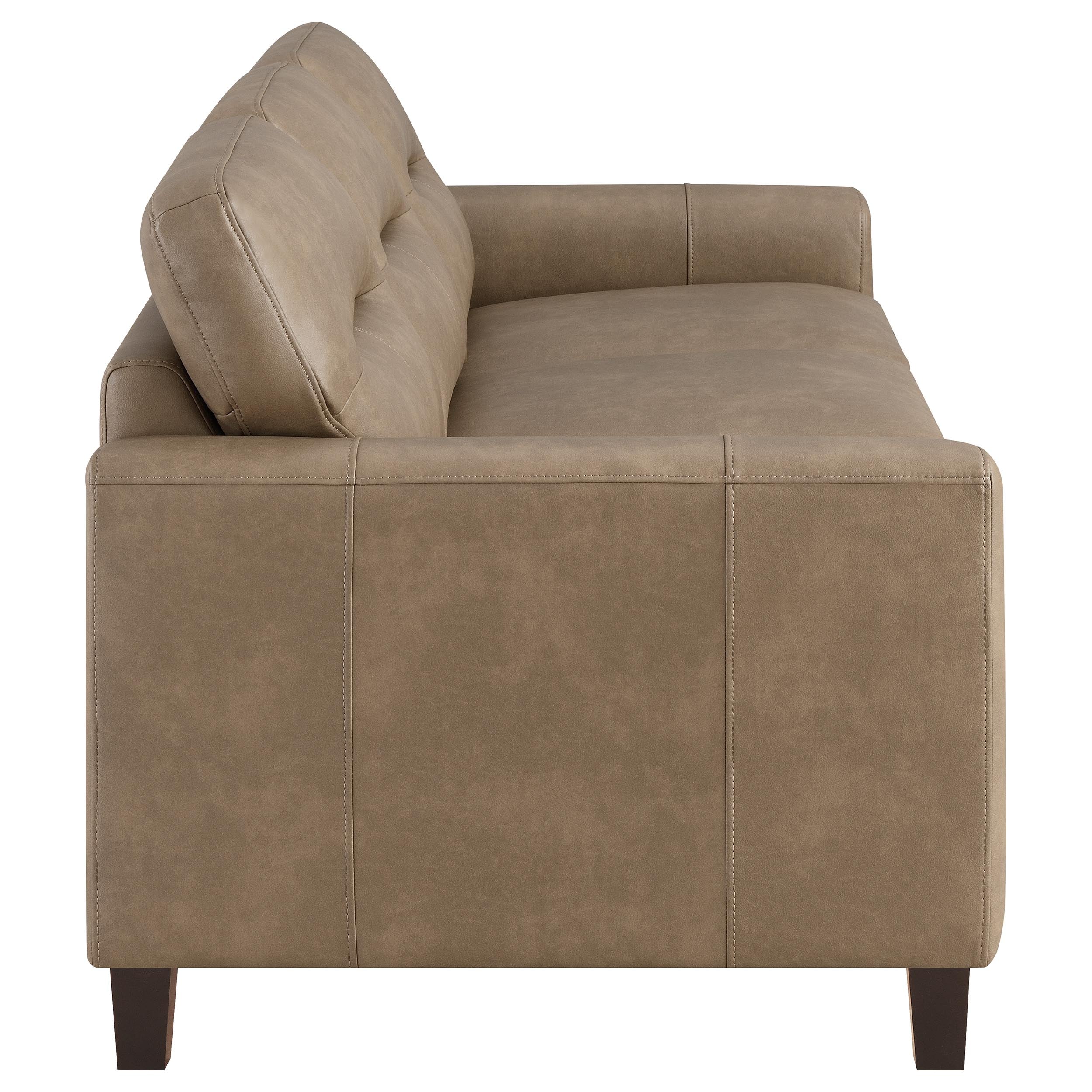 Scotland Faux Leather Upholstered Sofa Set Brown