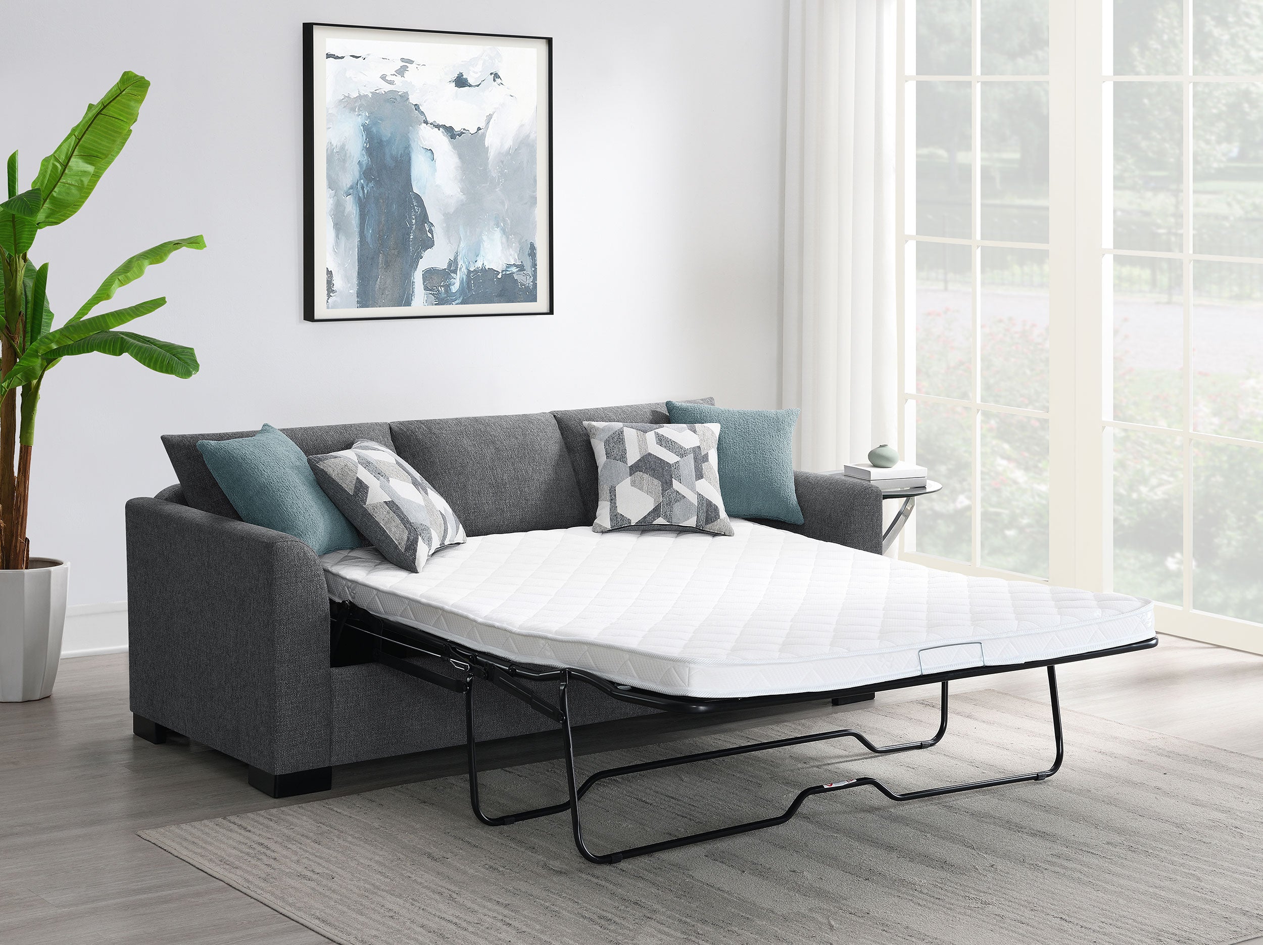Storey Upholstered Sleeper Sectional Chaise Sofa Camel