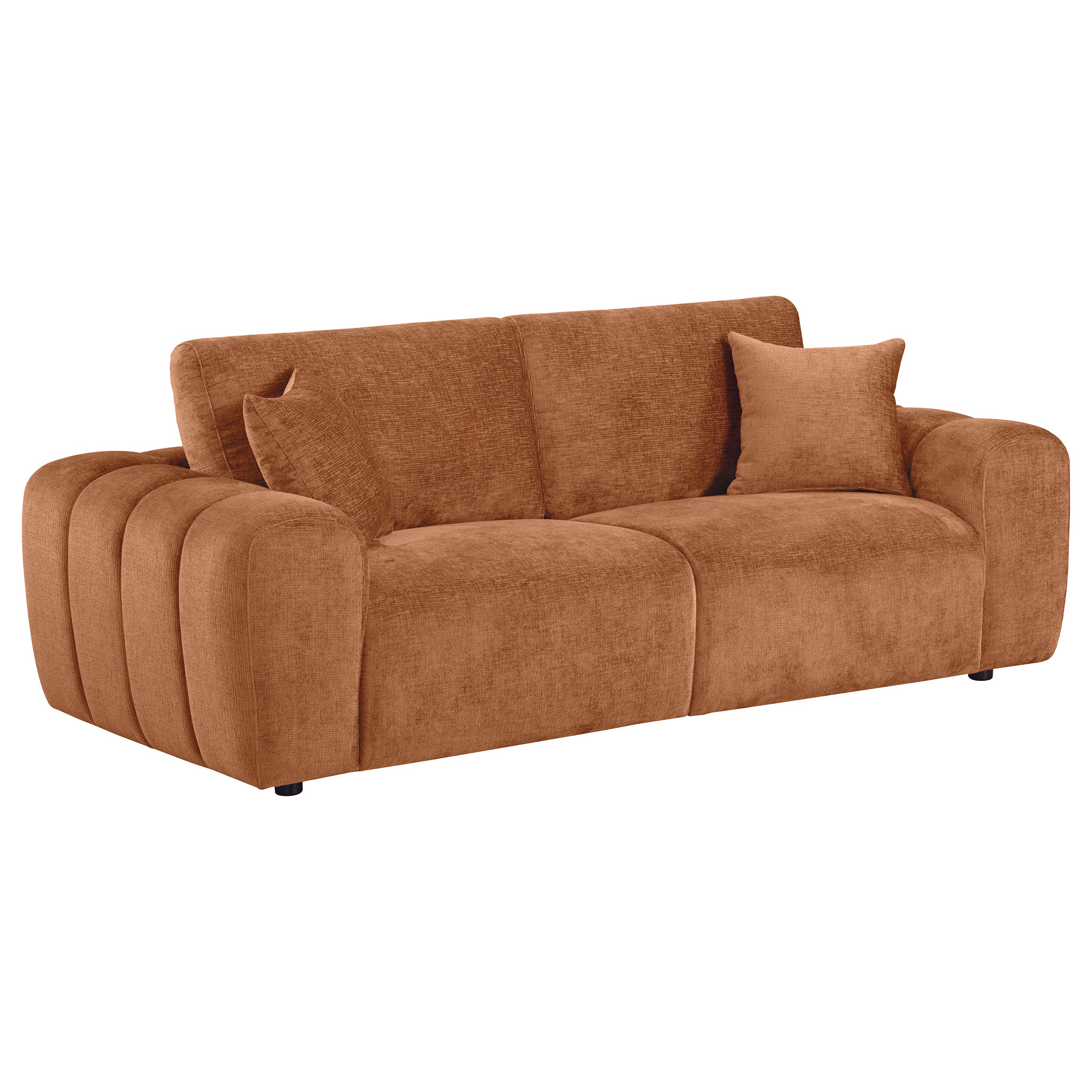 Burnett Chenille Upholstered Sofa Set Burnt Orange
