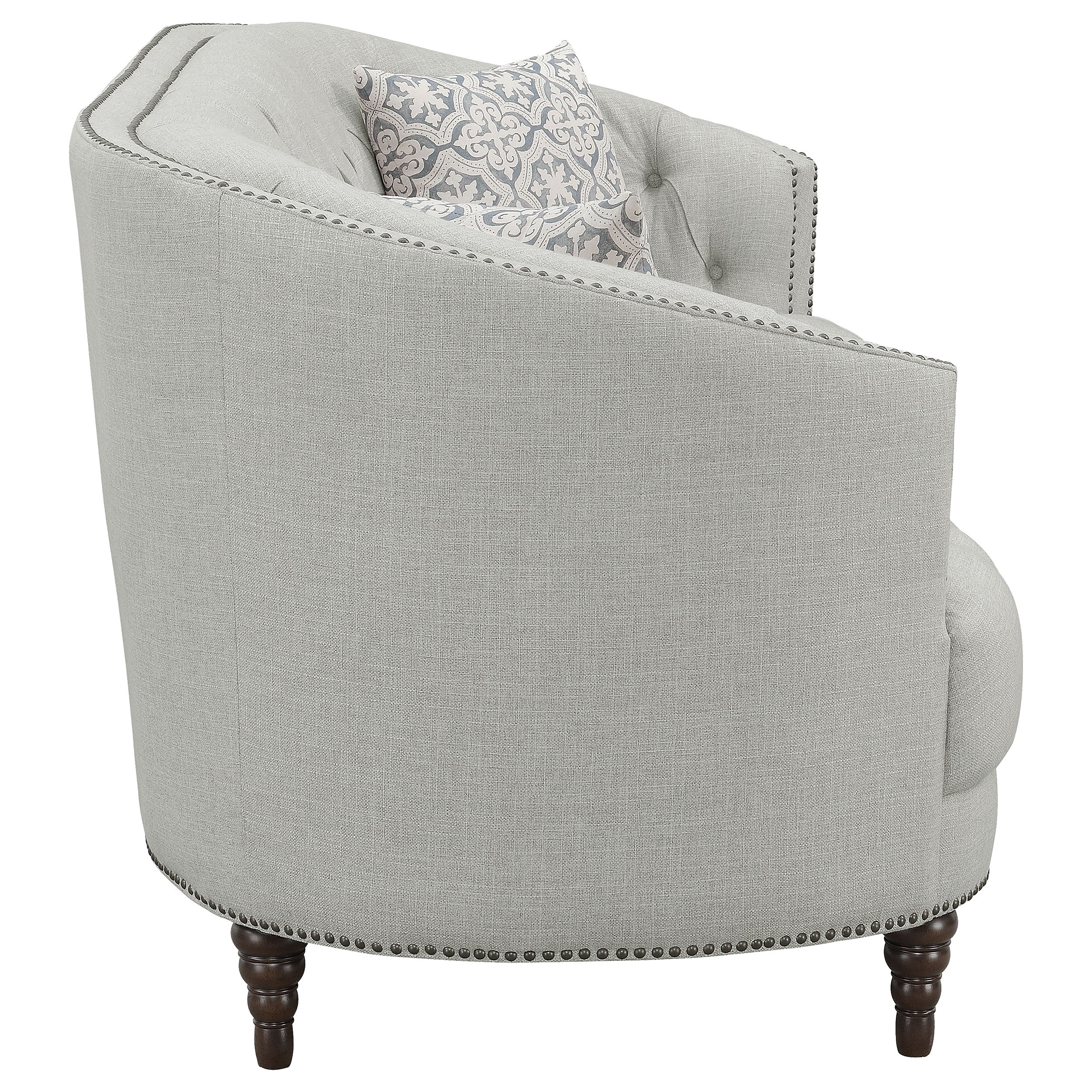 Avonlea  Upholstered Sloped Arm Sofa Set Grey Fabric