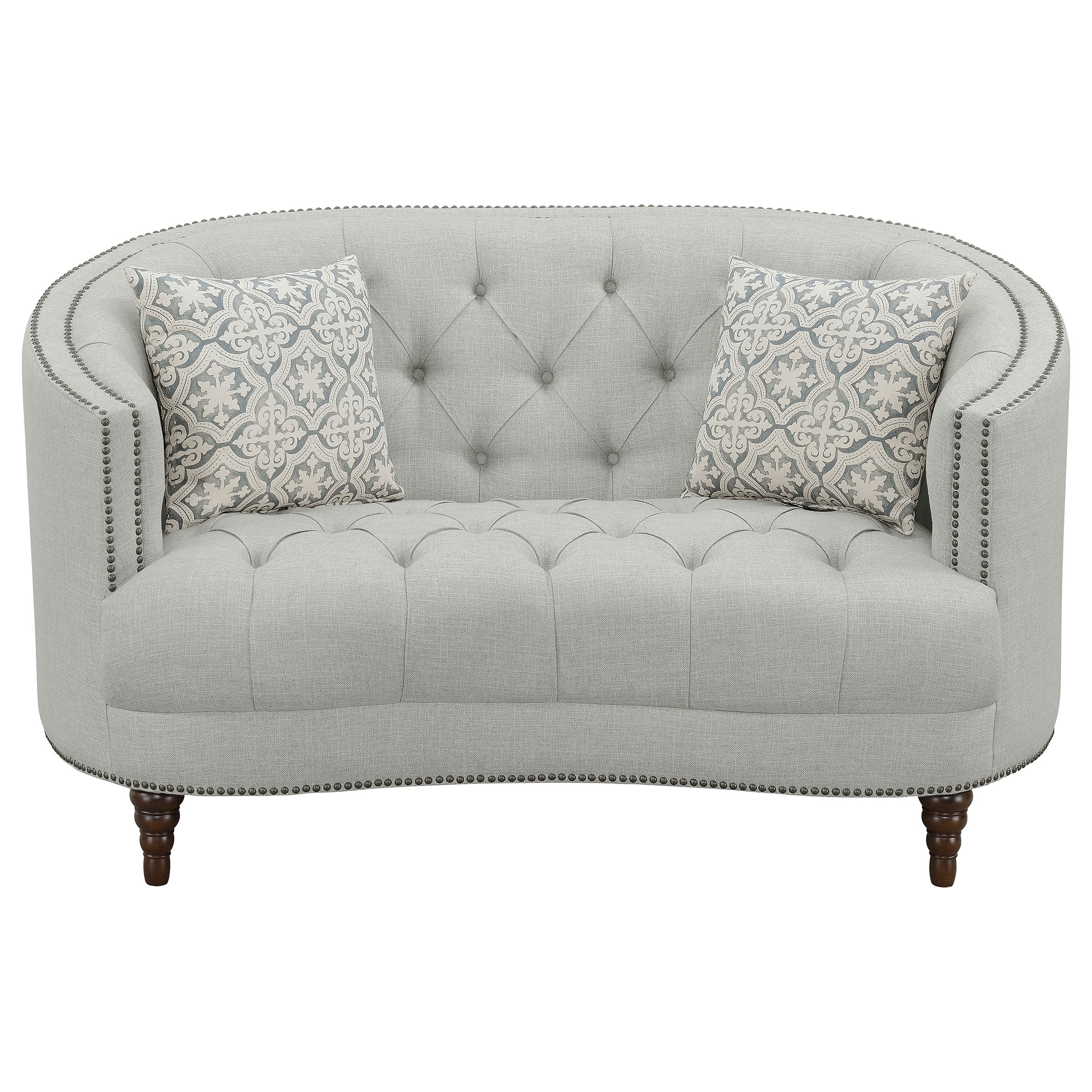 Avonlea  Upholstered Sloped Arm Sofa Set Grey Fabric
