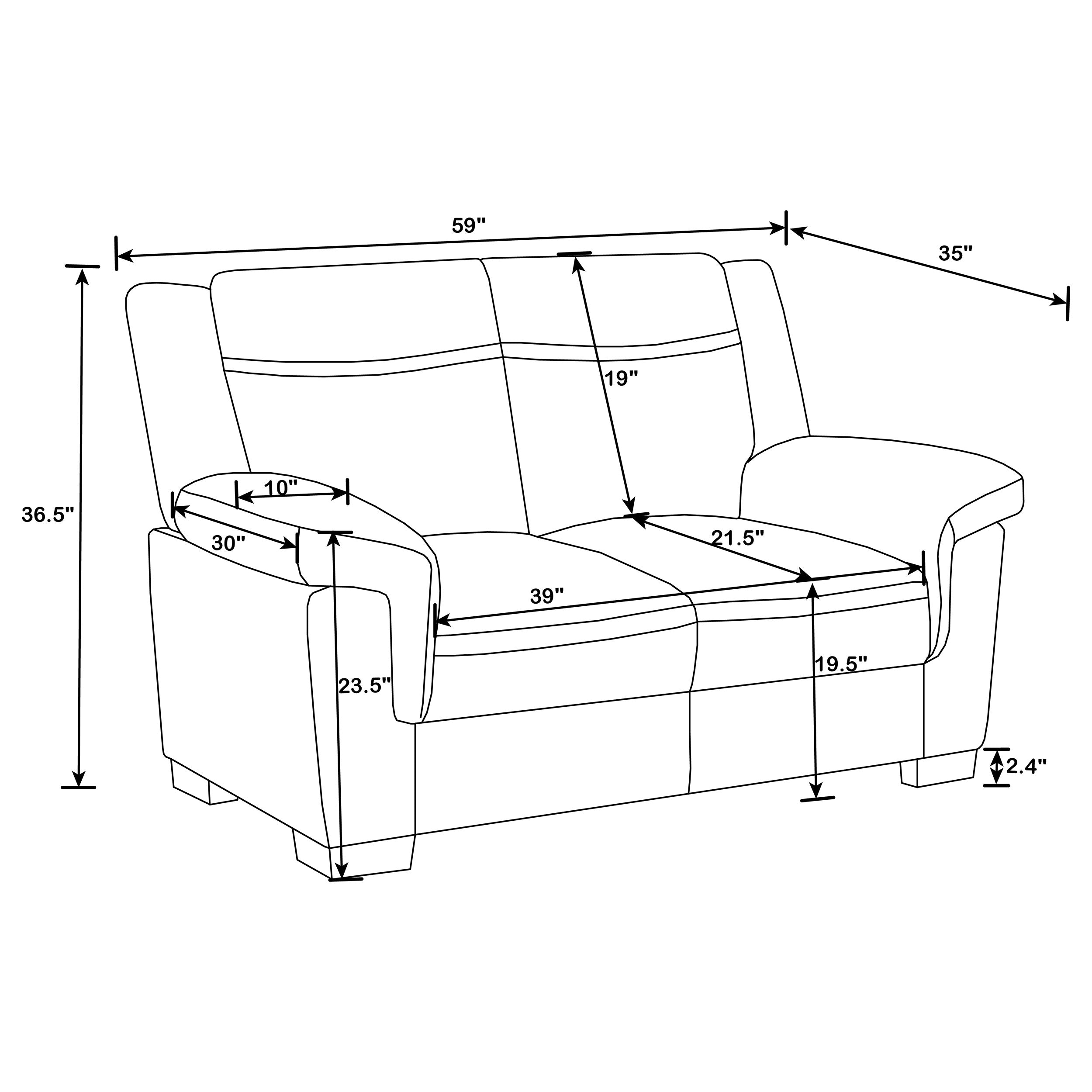 Arabella  Upholstered Padded Arm Sofa Set Grey