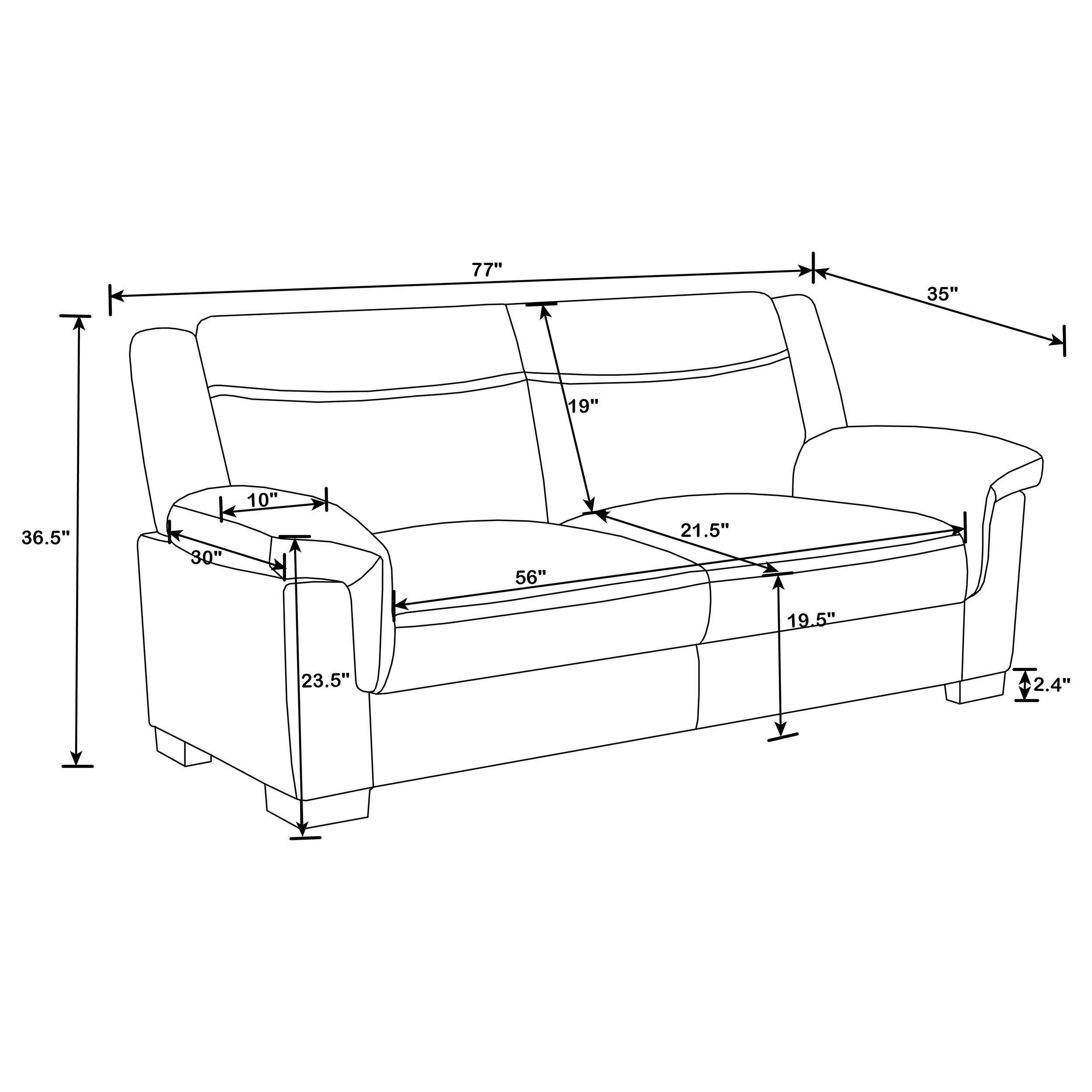 Arabella  Upholstered Padded Arm Sofa Set Grey