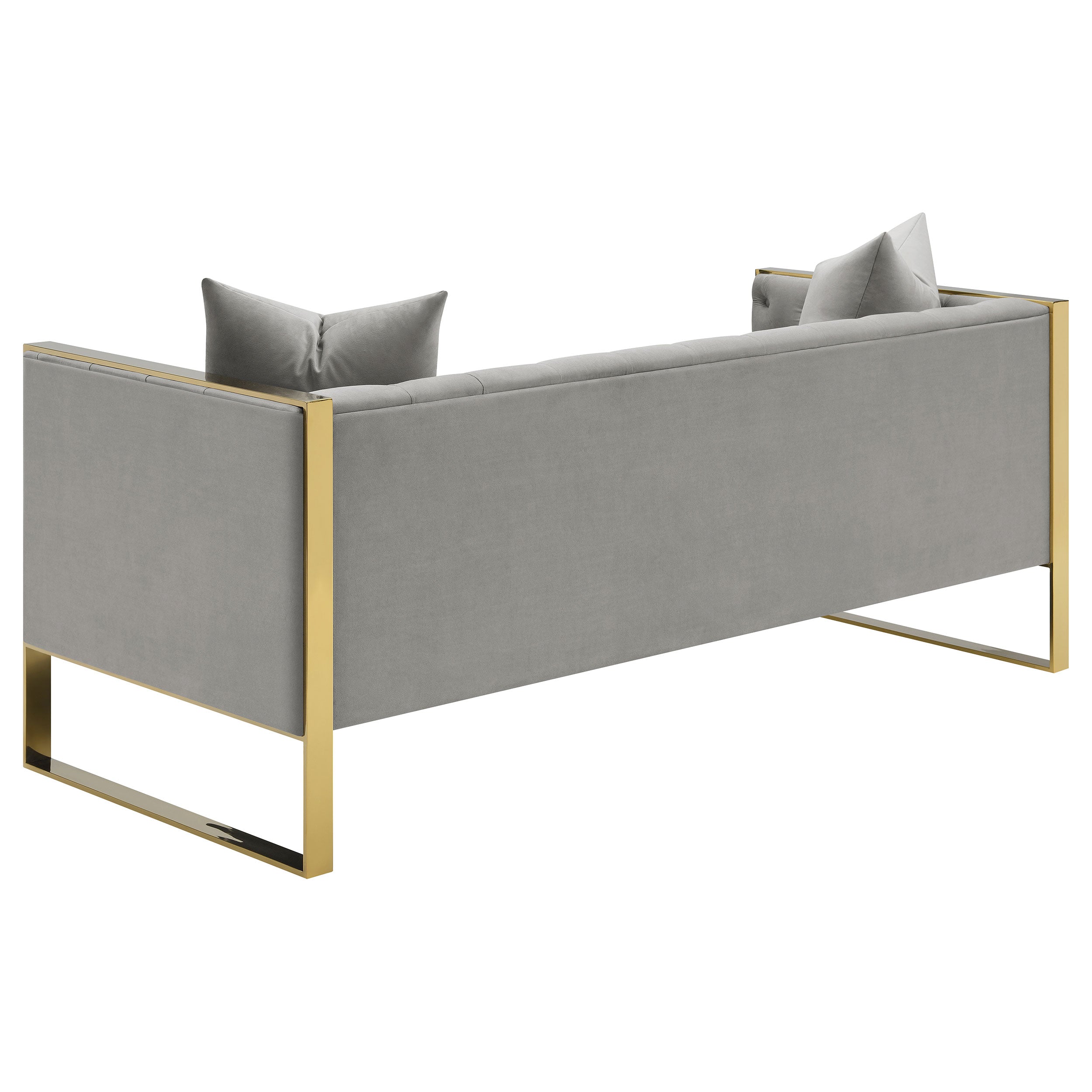 Eastbrook Velvet Upholstered Tufted Sofa Set Grey