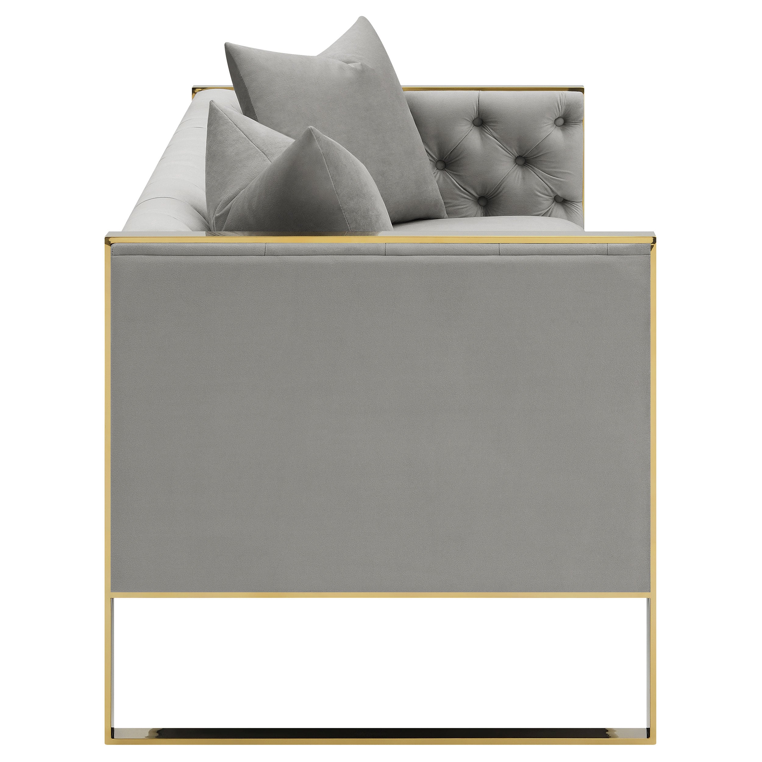 Eastbrook Velvet Upholstered Tufted Sofa Set Grey