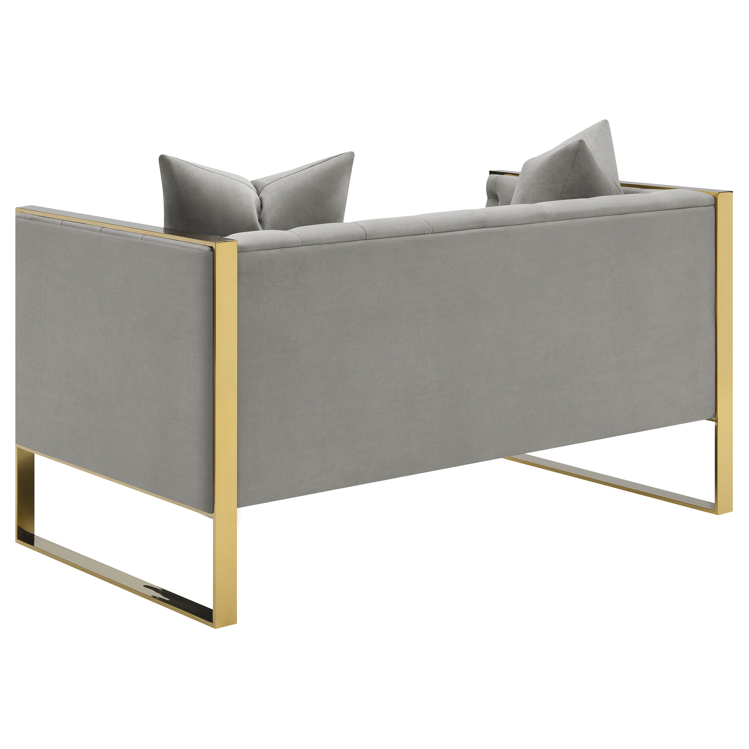 Eastbrook Velvet Upholstered Tufted Sofa Set Grey