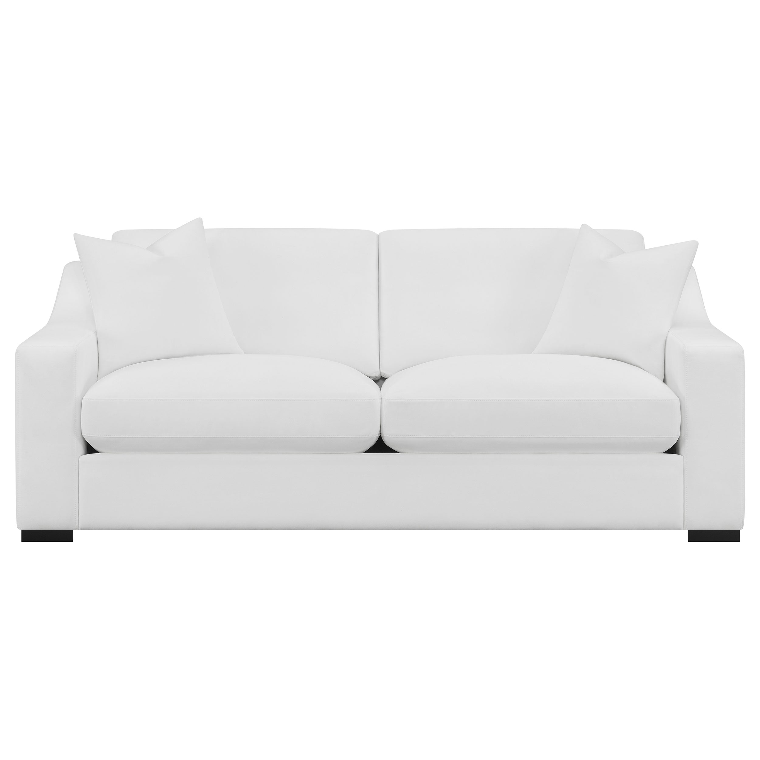 Ashlyn  Upholstered Sloped Arm Sofa Set White